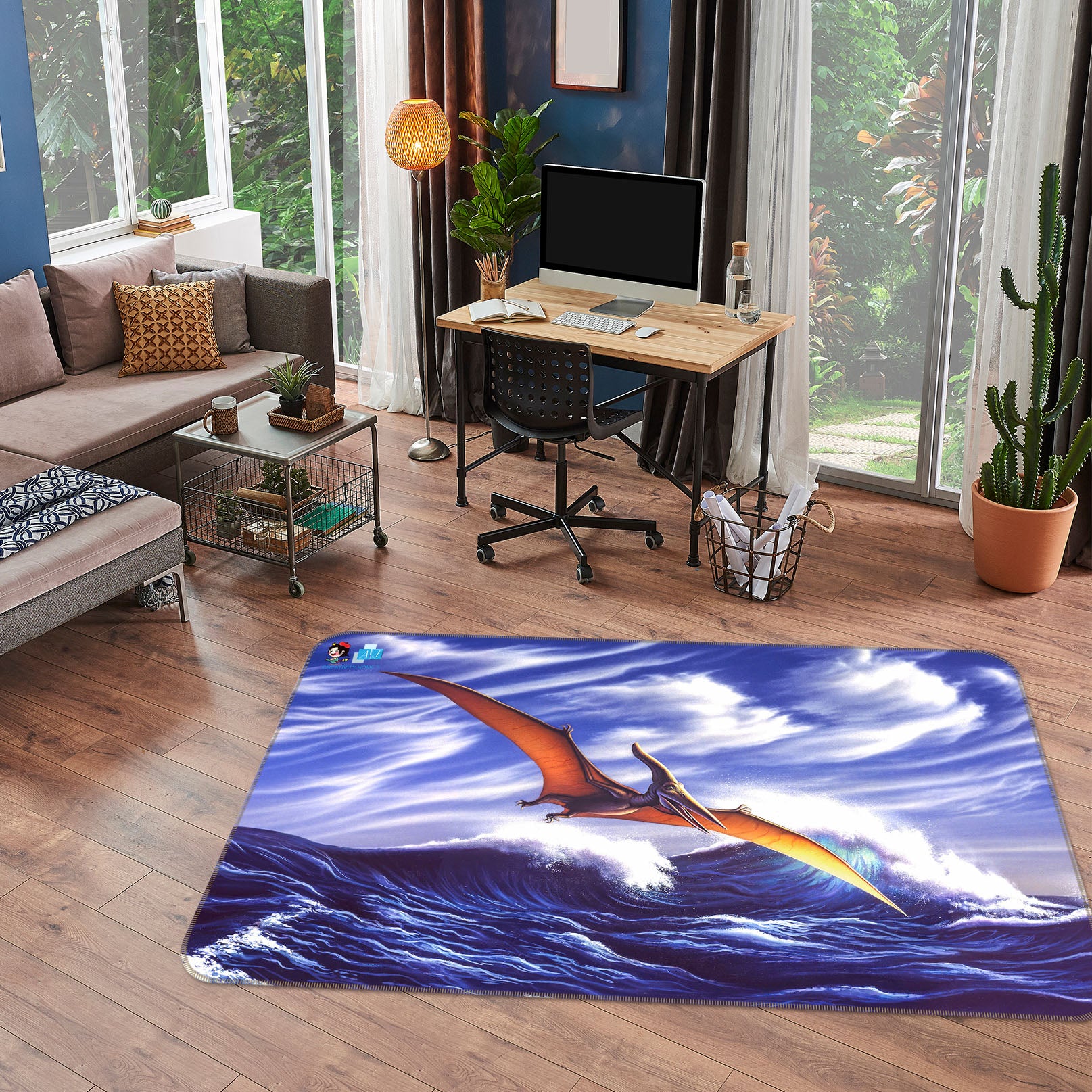 3D Pteranadon 85077 Jerry LoFaro Rug Non Slip Rug Mat