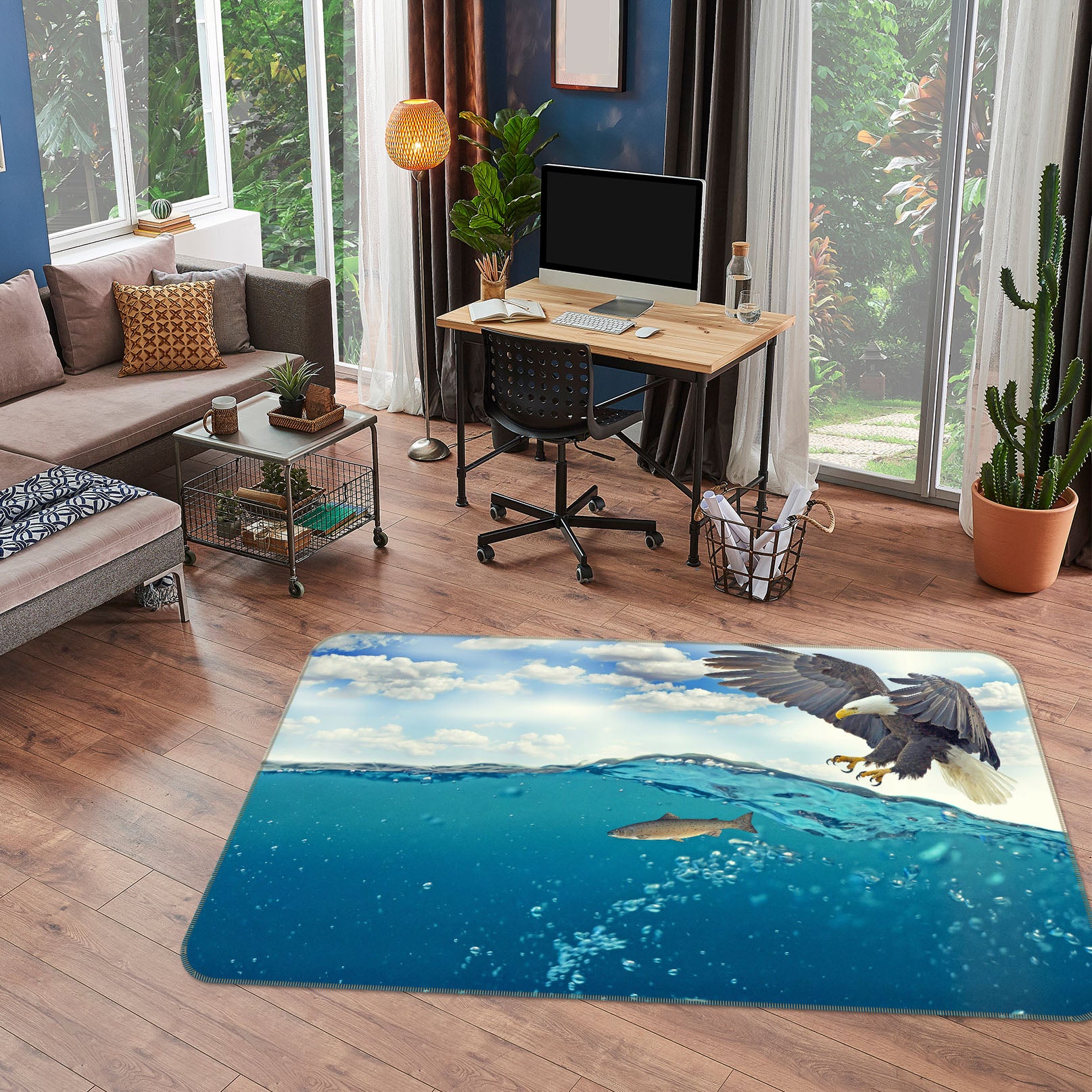 3D Eagle Fish 69031 Animal Non Slip Rug Mat