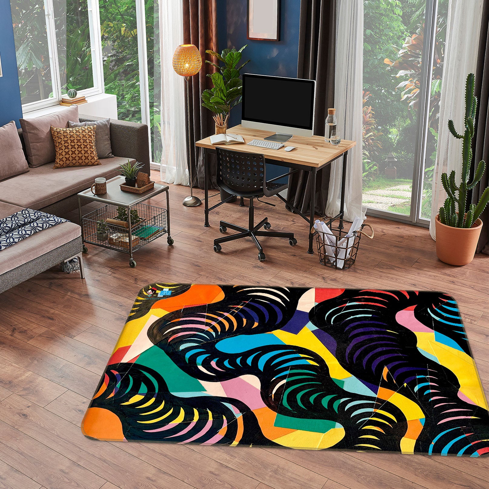 3D Color Graphics 8204 Jacqueline Reynoso Rug Non Slip Rug Mat