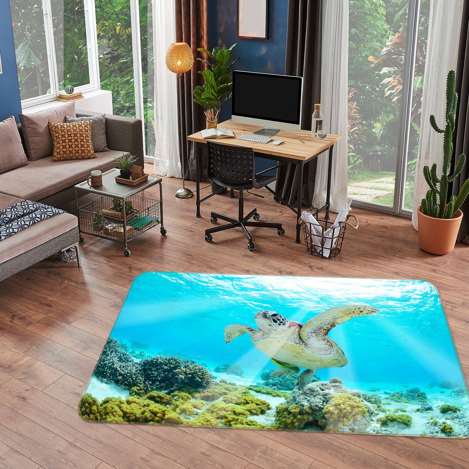 3D Sea Turtle 38135 Animal Non Slip Rug Mat