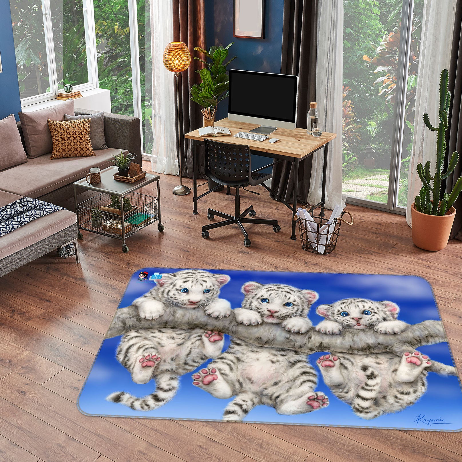 3D Baby Tiger 5655 Kayomi Harai Rug Non Slip Rug Mat