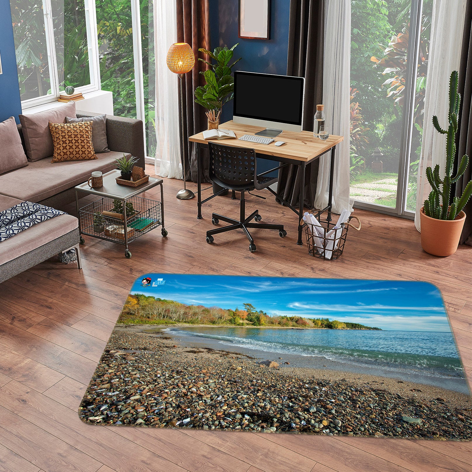 3D Coastline Color 62040 Kathy Barefield Rug Non Slip Rug Mat