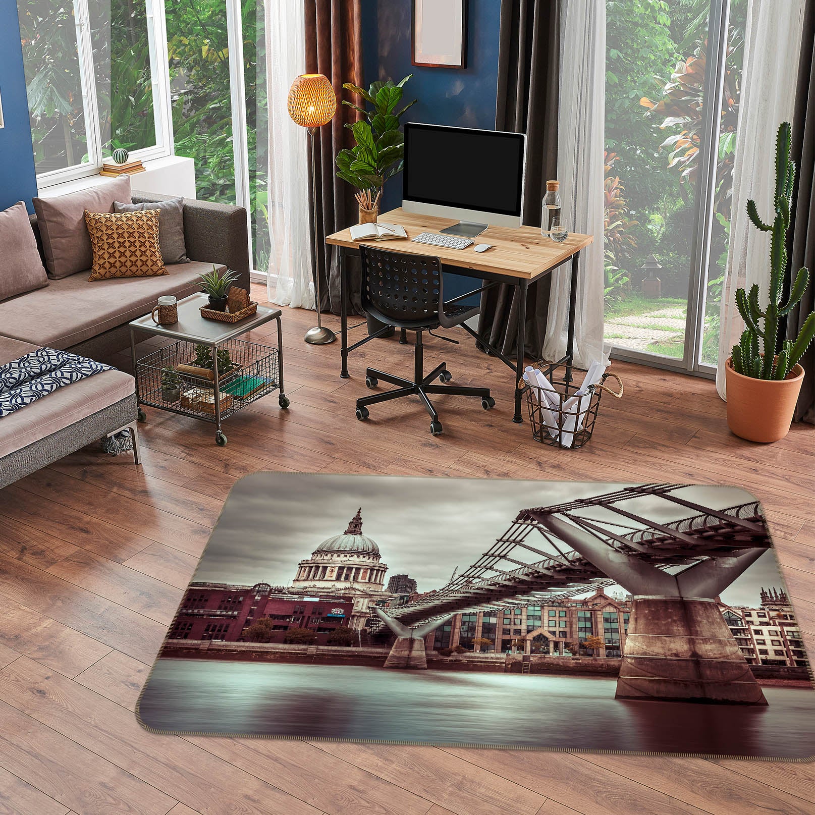 3D Building Bridge 83227 Assaf Frank Rug Non Slip Rug Mat