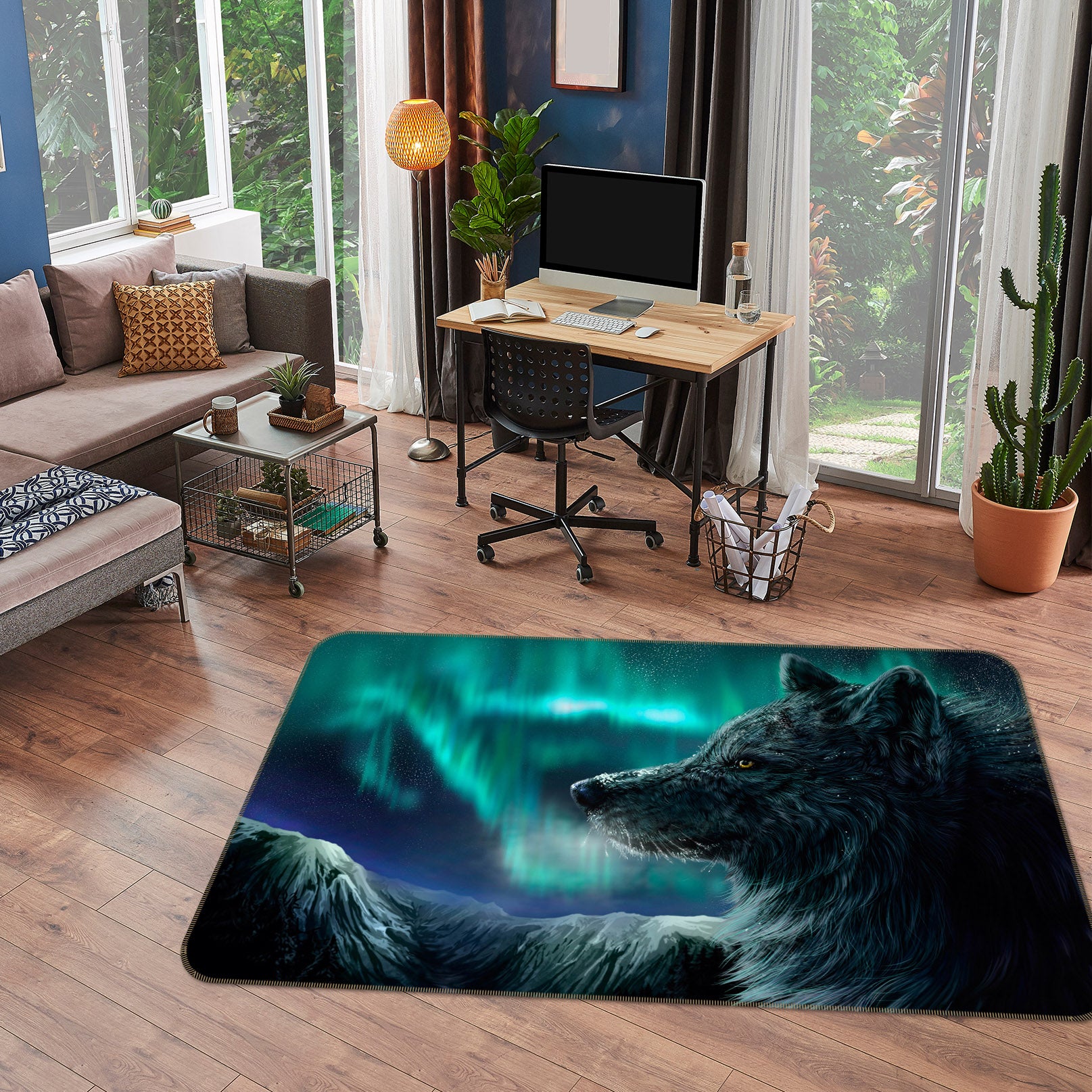 3D Wolf Aurora 38144 Animal Non Slip Rug Mat