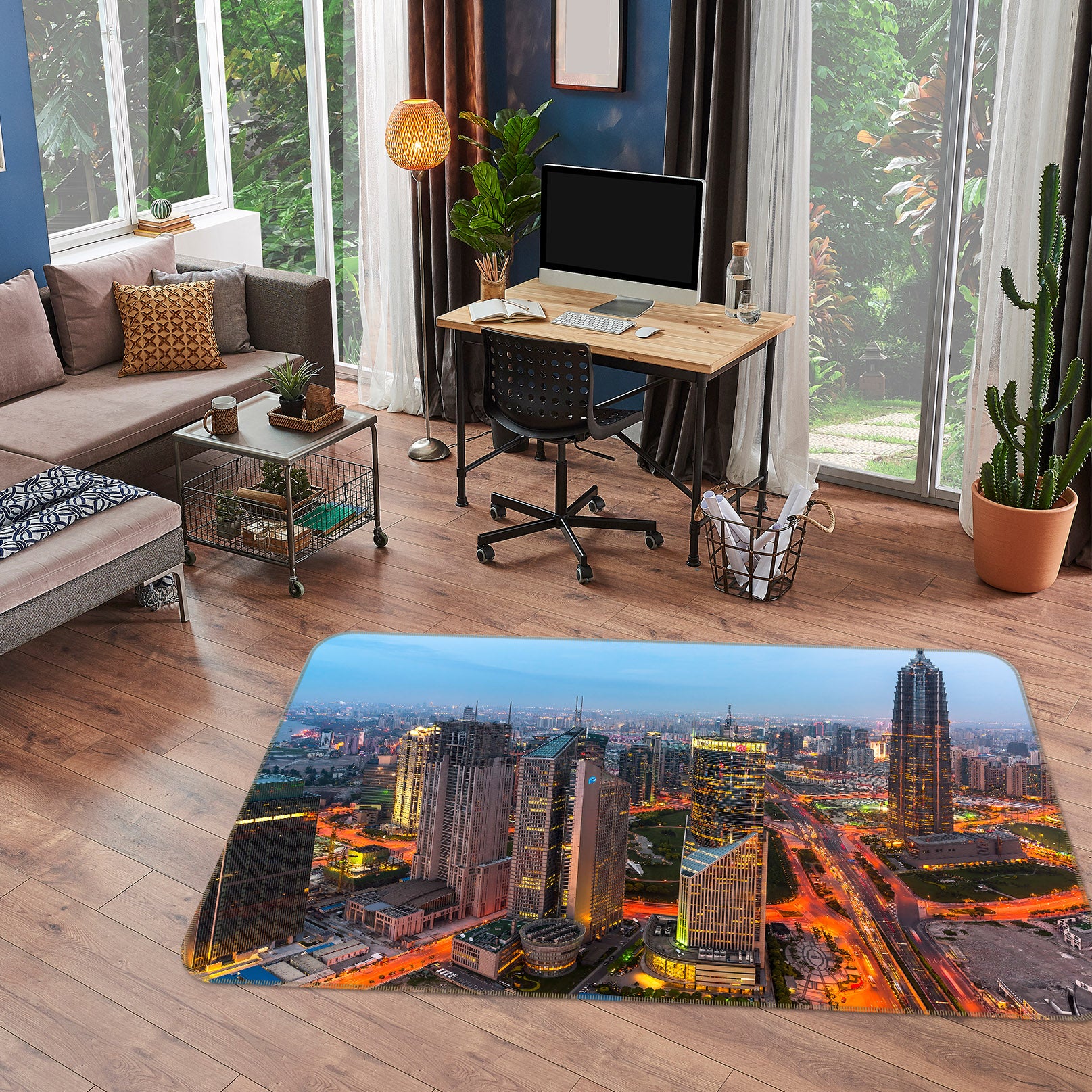 3D City Building 83182 Assaf Frank Rug Non Slip Rug Mat