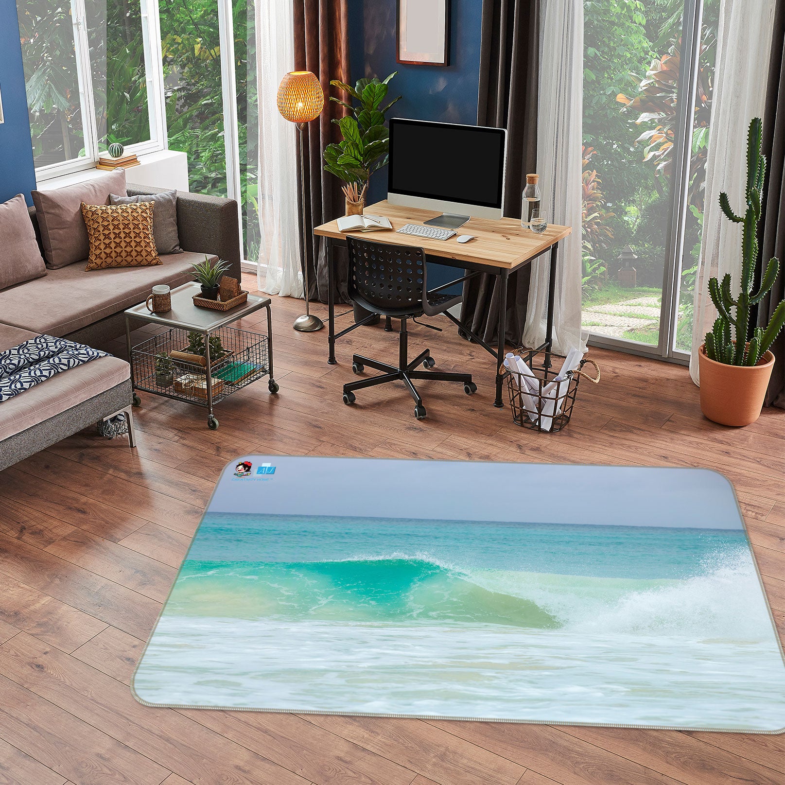 3D Ocean Spray 6832 Assaf Frank Rug Non Slip Rug Mat