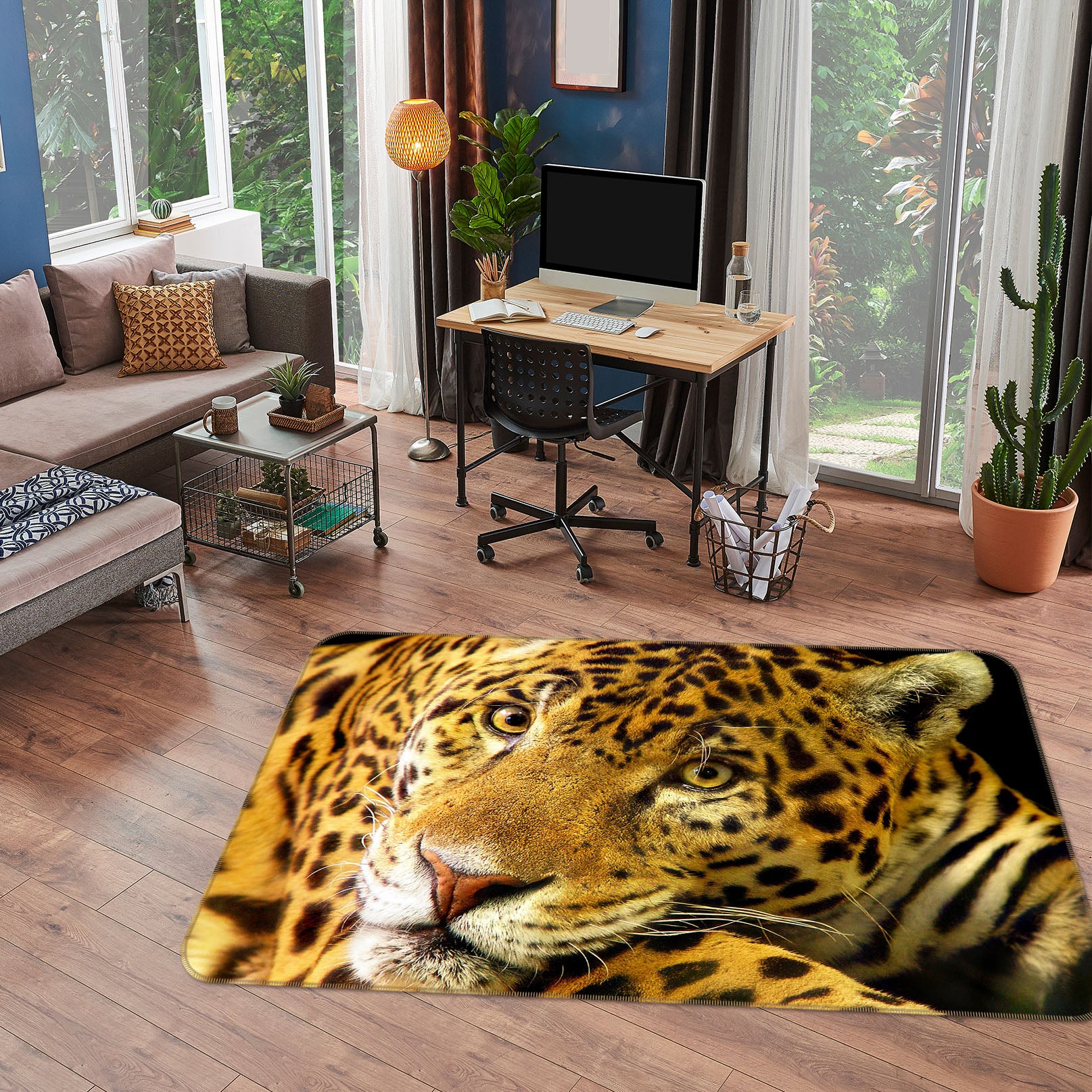 3D Leopard 68225 Animal Non Slip Rug Mat