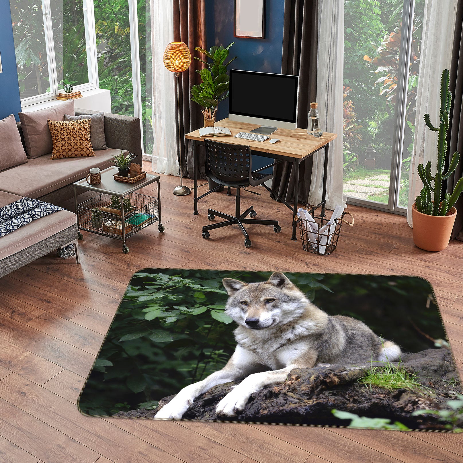 3D Wolf 69032 Animal Non Slip Rug Mat