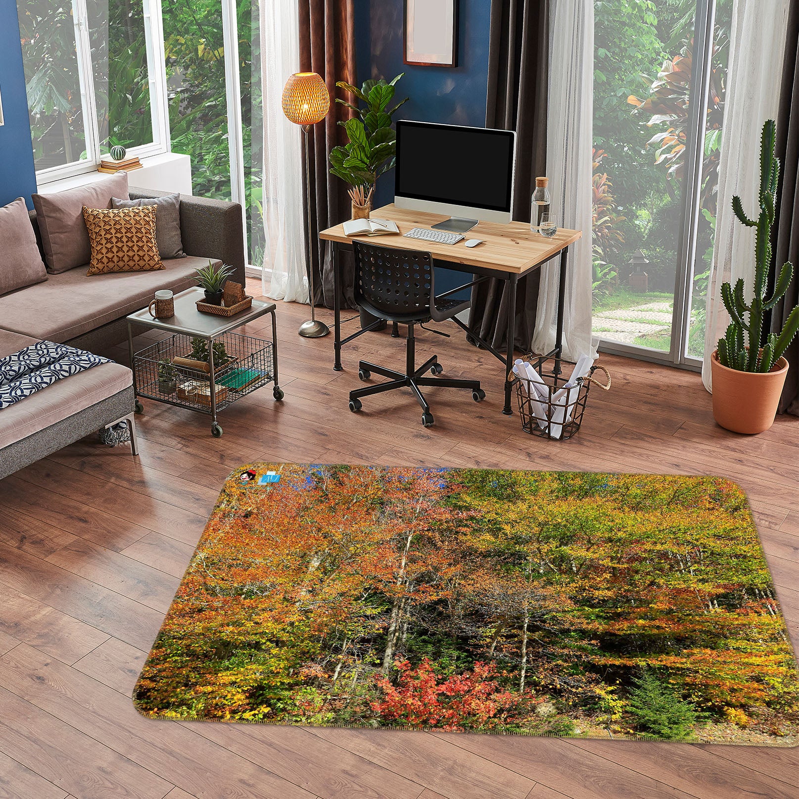 3D Woods Jungle 62061 Kathy Barefield Rug Non Slip Rug Mat