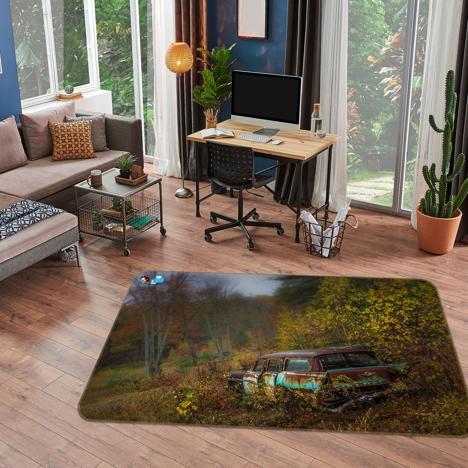 3D Grove Scrap Car 85081 Jerry LoFaro Rug Non Slip Rug Mat