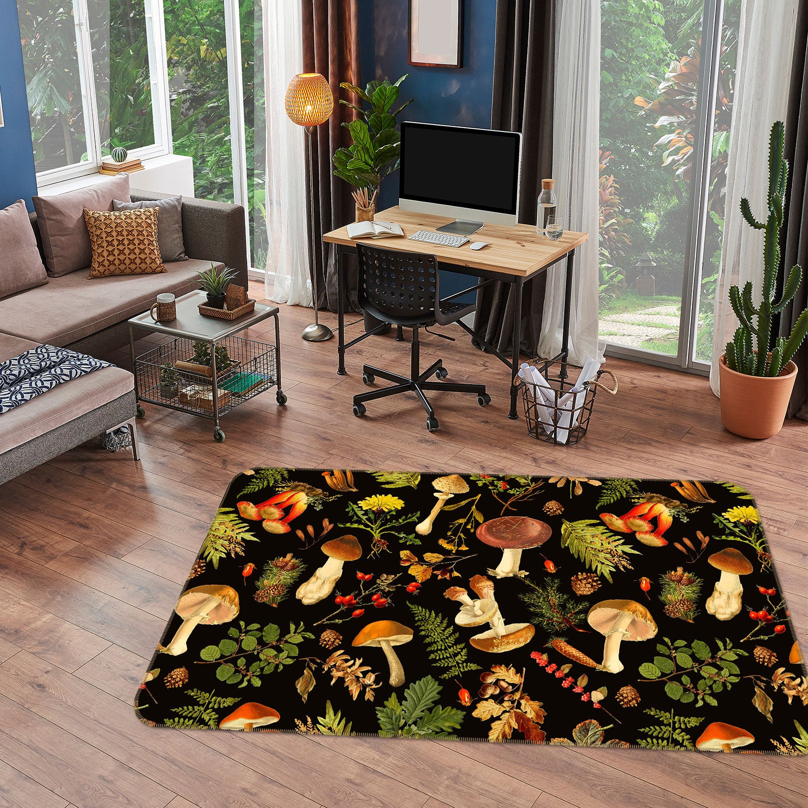 3D Red Mushroom 116 Uta Naumann Rug Non Slip Rug Mat