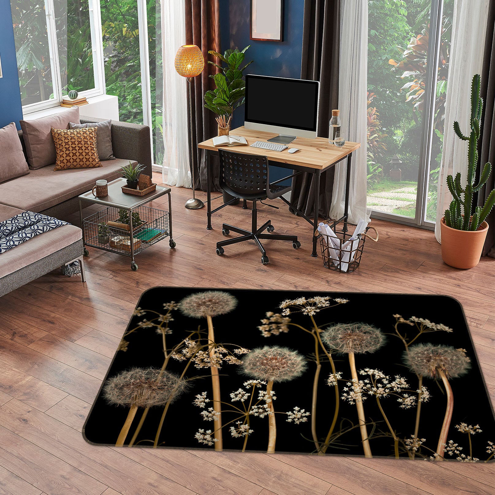 3D Golden Dandelion 83200 Assaf Frank Rug Non Slip Rug Mat