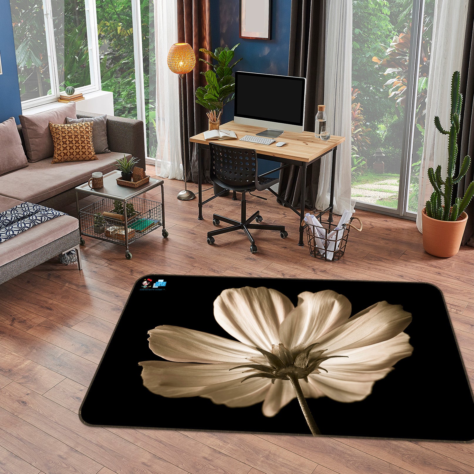 3D Beautiful Flower 6705 Assaf Frank Rug Non Slip Rug Mat