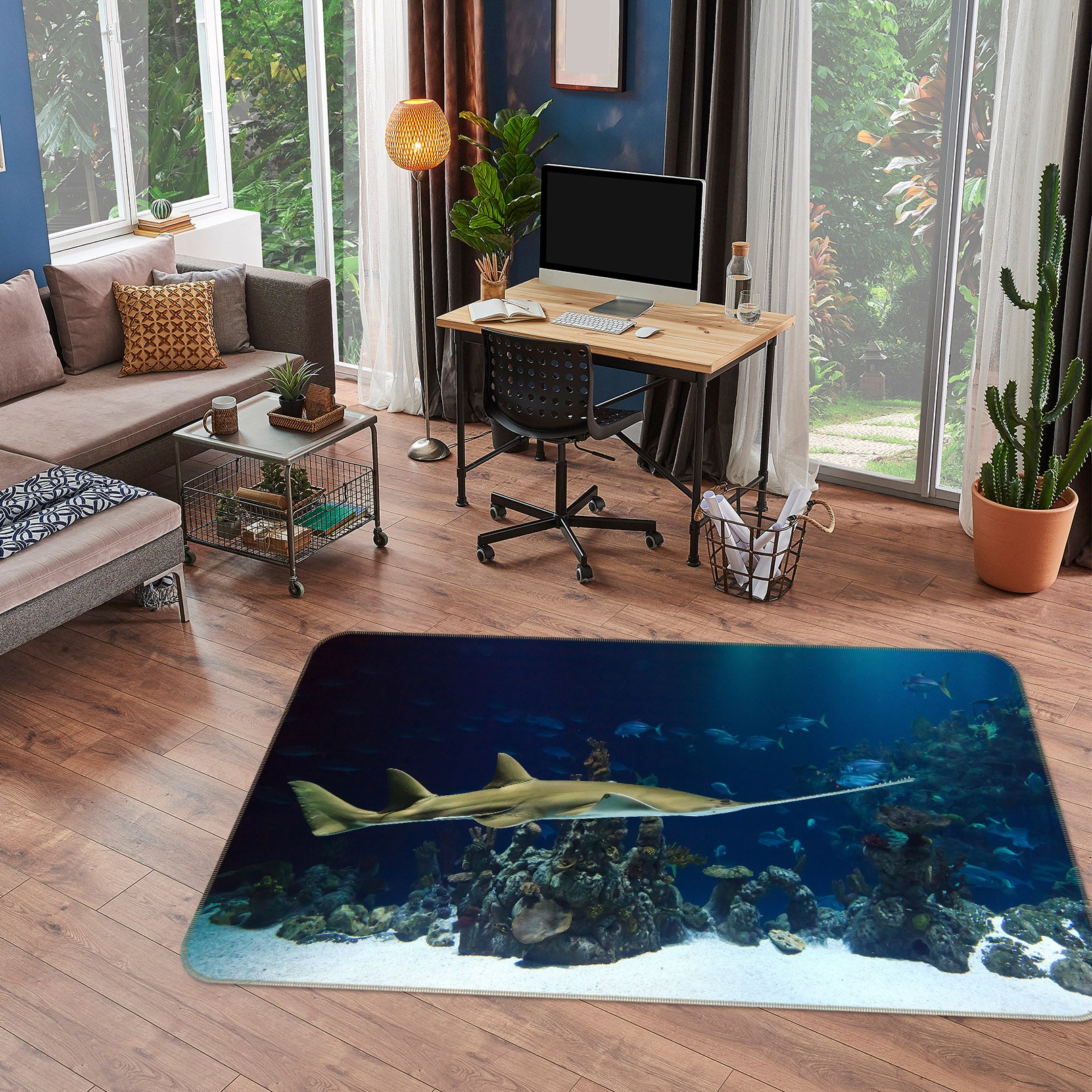 3D Tuna Seabed 006 Animal Non Slip Rug Mat