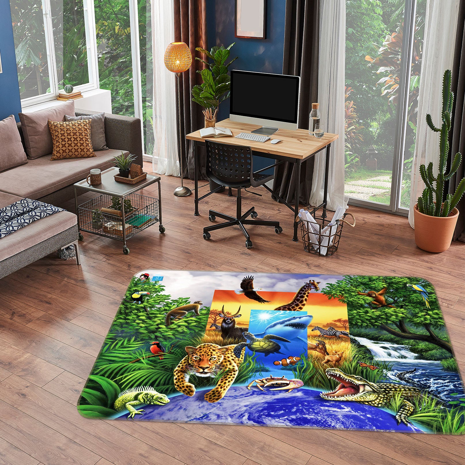 3D Wild World 85084 Jerry LoFaro Rug Non Slip Rug Mat