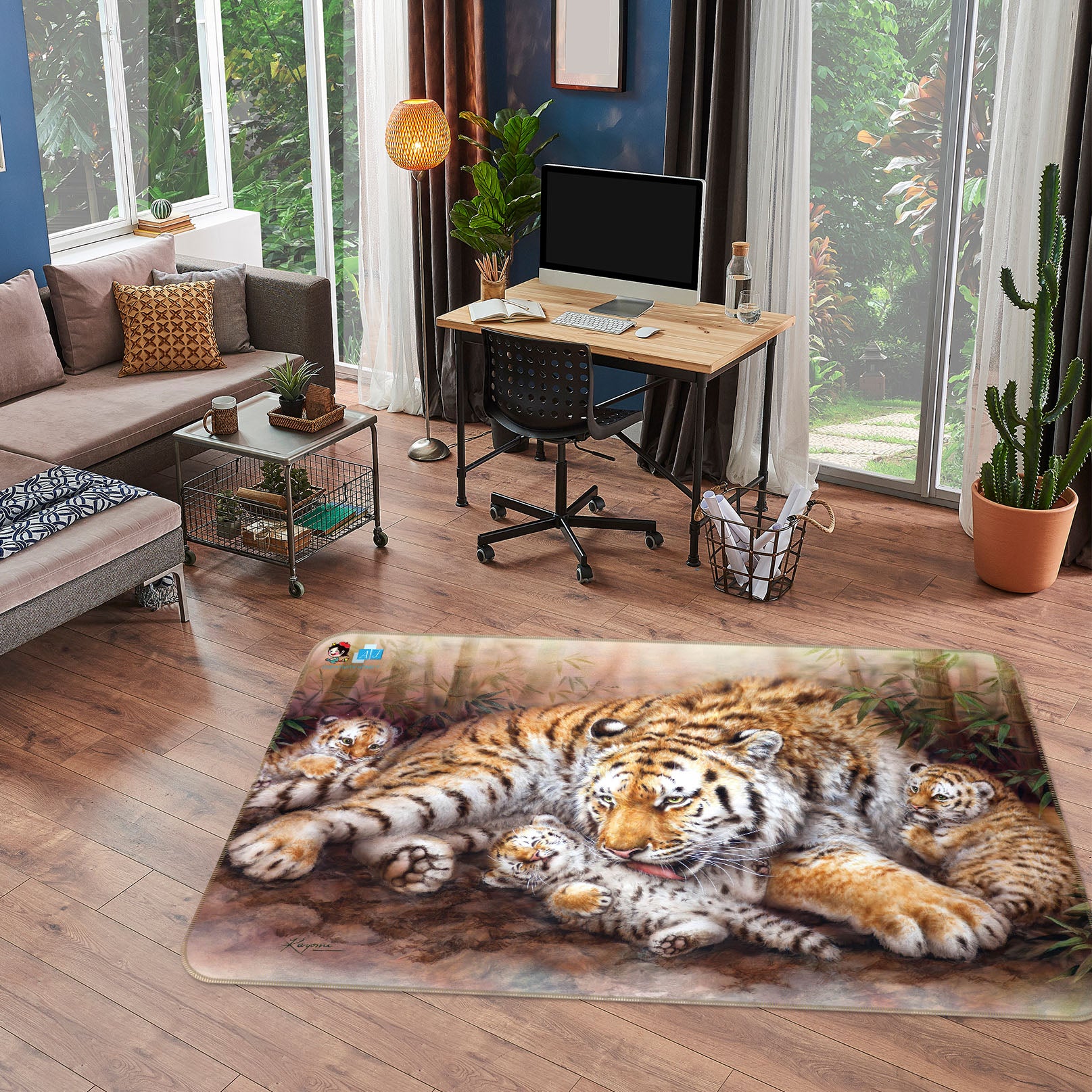 3D Baby Tiger 5641 Kayomi Harai Rug Non Slip Rug Mat