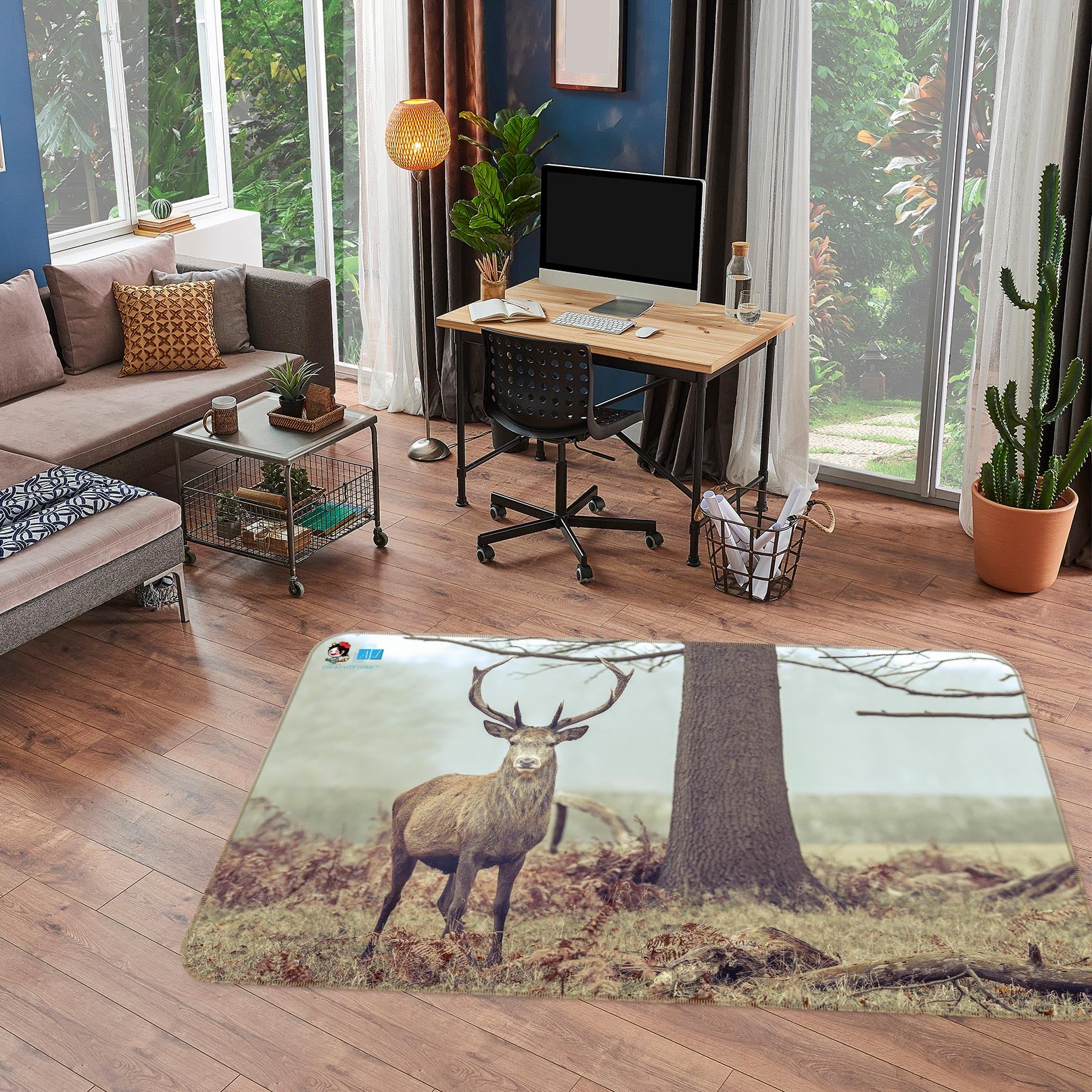 3D Animal Elk 6873 Assaf Frank Rug Non Slip Rug Mat