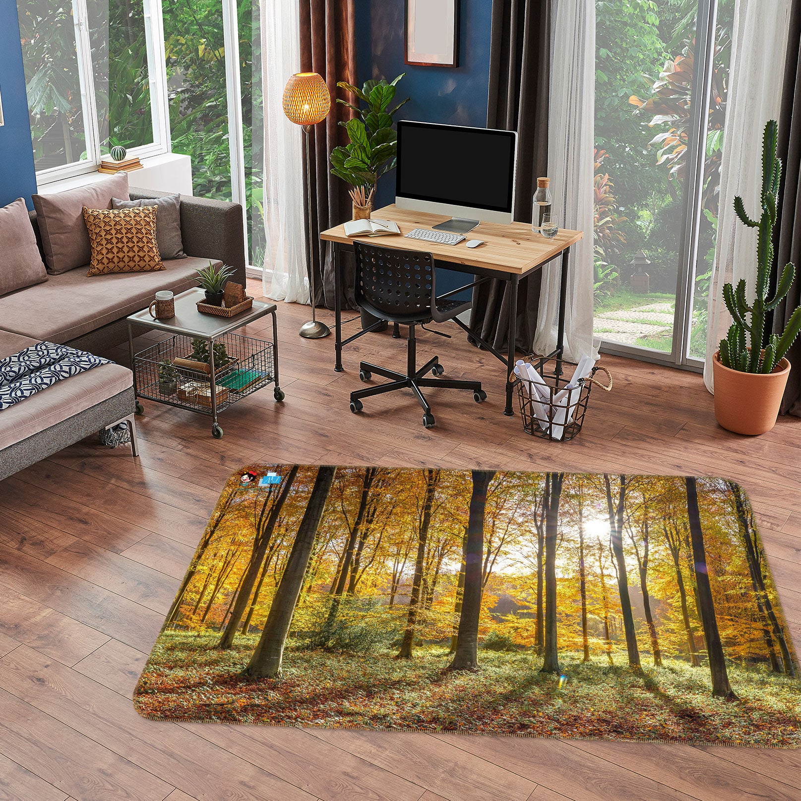 3D Autumn Forest 6876 Assaf Frank Rug Non Slip Rug Mat