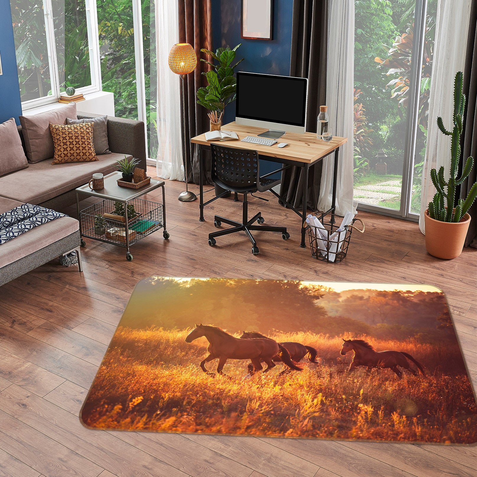 3D Running Horse 38105 Animal Non Slip Rug Mat