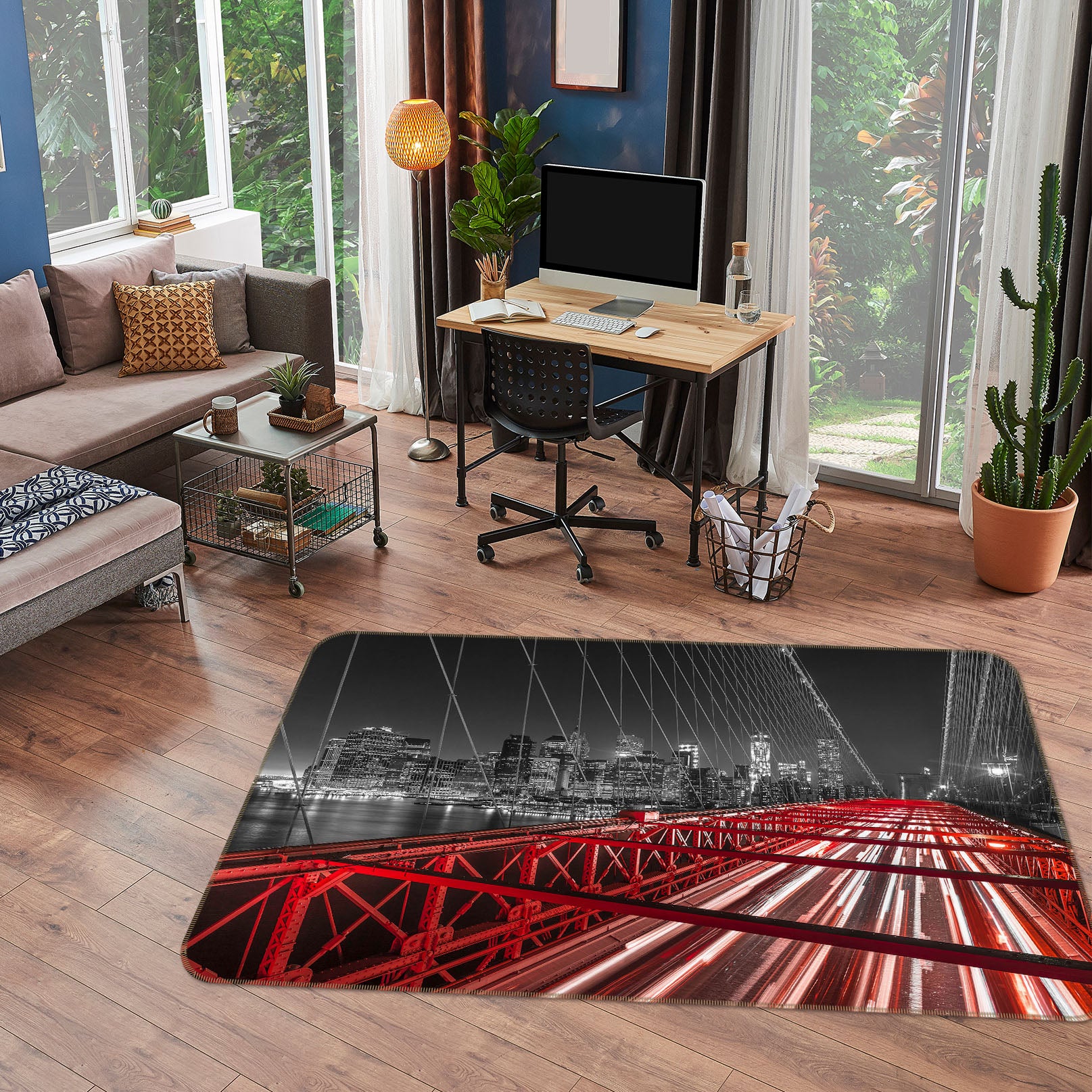 3D Red Shelf 3017 Assaf Frank Rug Non Slip Rug Mat