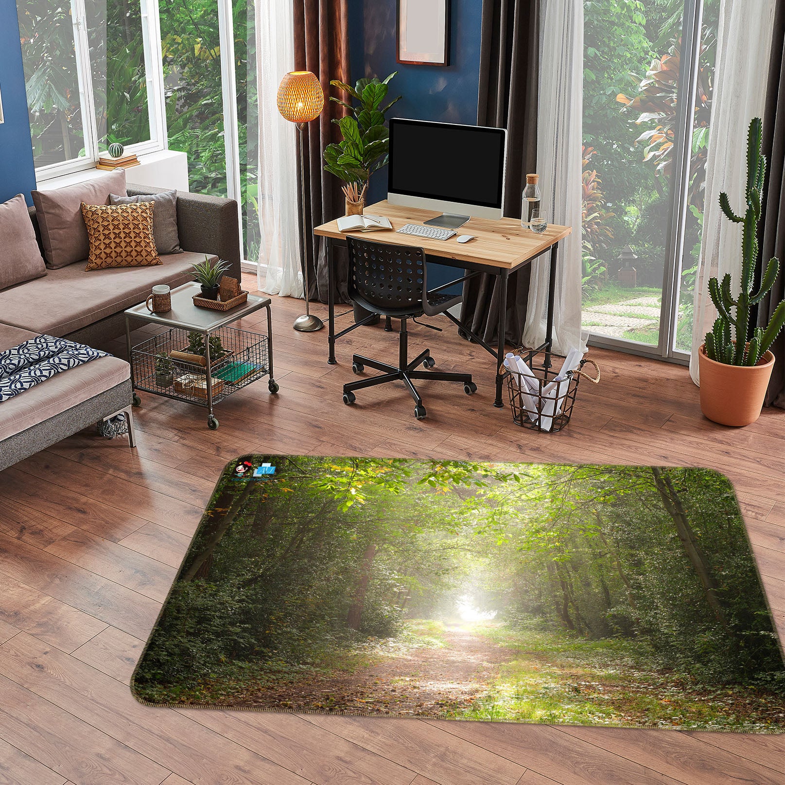 3D Green Trees 6788 Assaf Frank Rug Non Slip Rug Mat