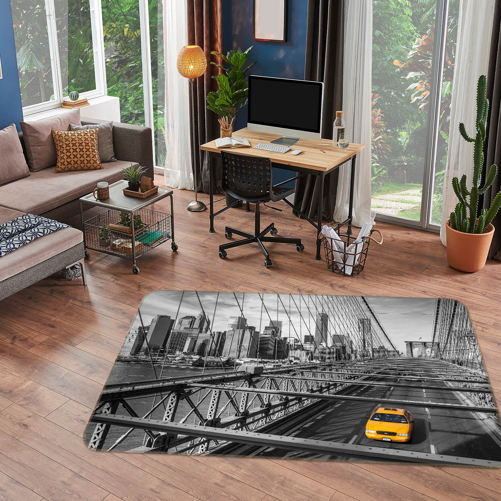 3D Black Ash Bridge 83238 Assaf Frank Rug Non Slip Rug Mat