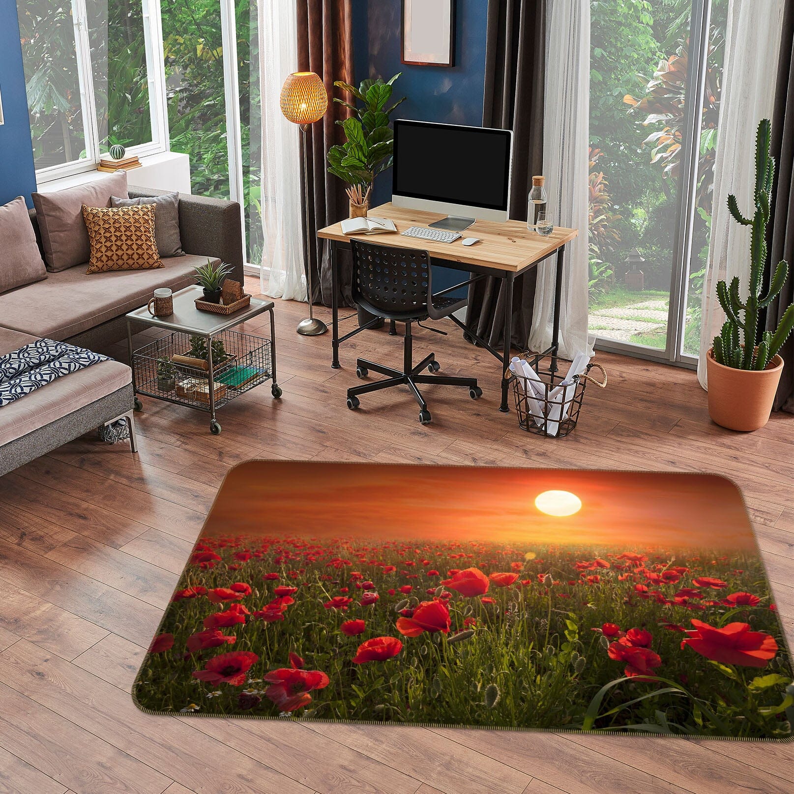 3D Sunset Garden 1116 Marco Carmassi Rug Non Slip Rug Mat Mat AJ Creativity Home 