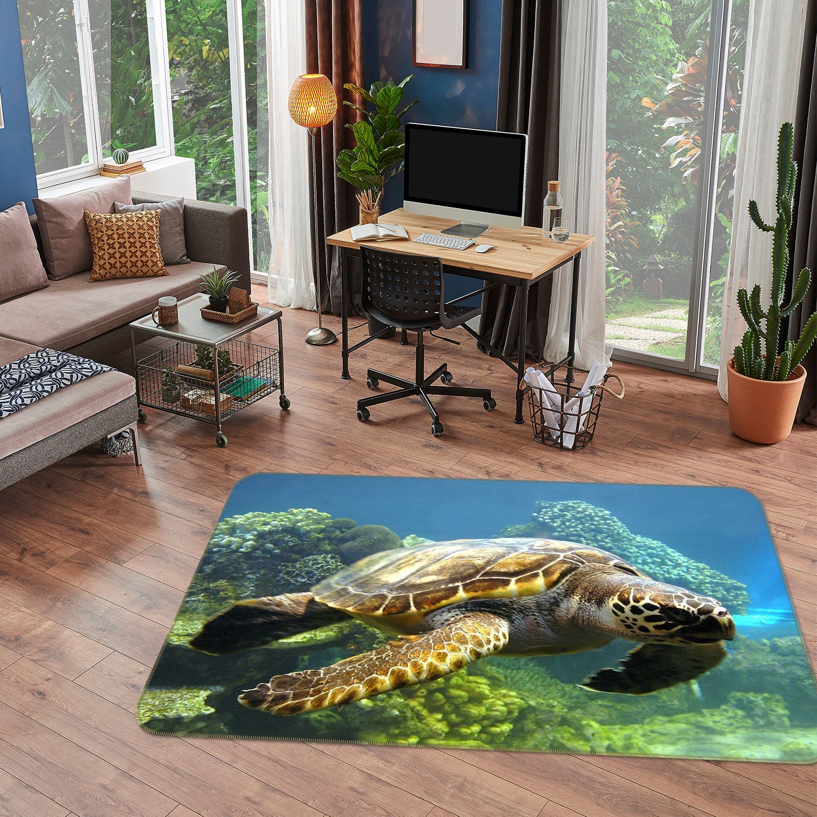 3D Sea Turtle 68229 Animal Non Slip Rug Mat