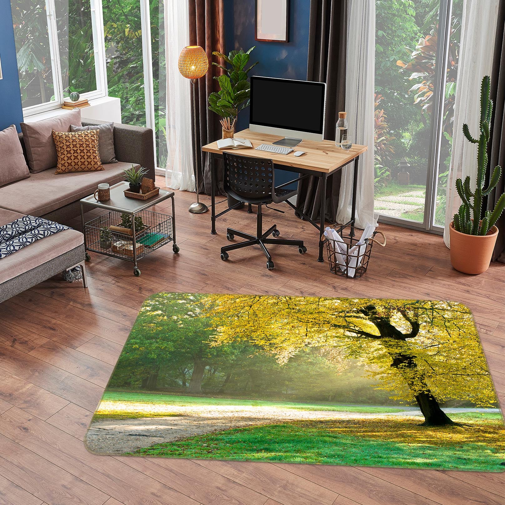 3D Grassland Trees 83214 Assaf Frank Rug Non Slip Rug Mat