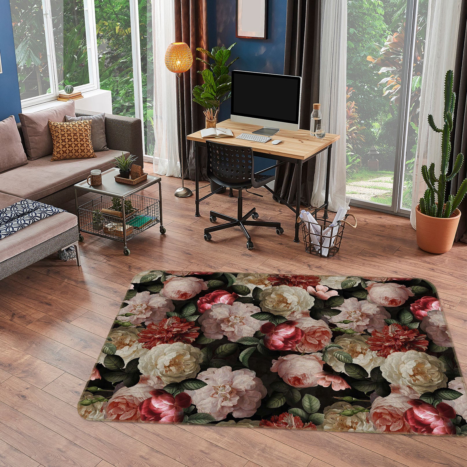 3D Rich Flowers 109 Uta Naumann Rug Non Slip Rug Mat