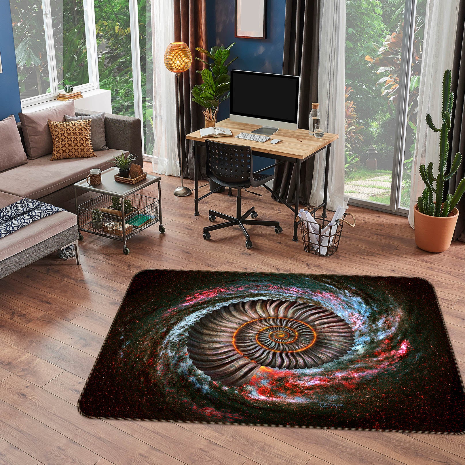 3D Color Vortex 83093 Jerry LoFaro Rug Non Slip Rug Mat