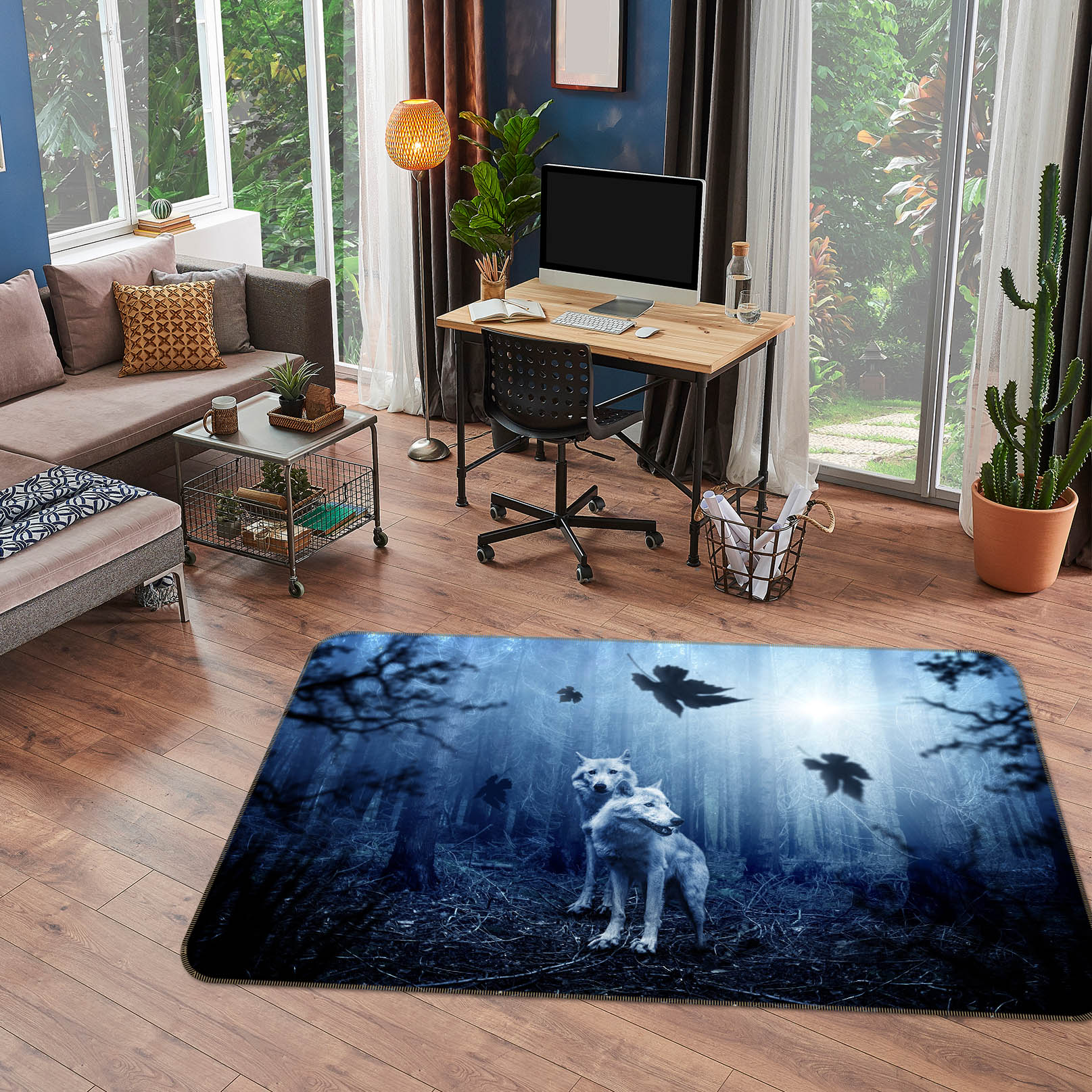 3D Forest Wolf 69033 Animal Non Slip Rug Mat