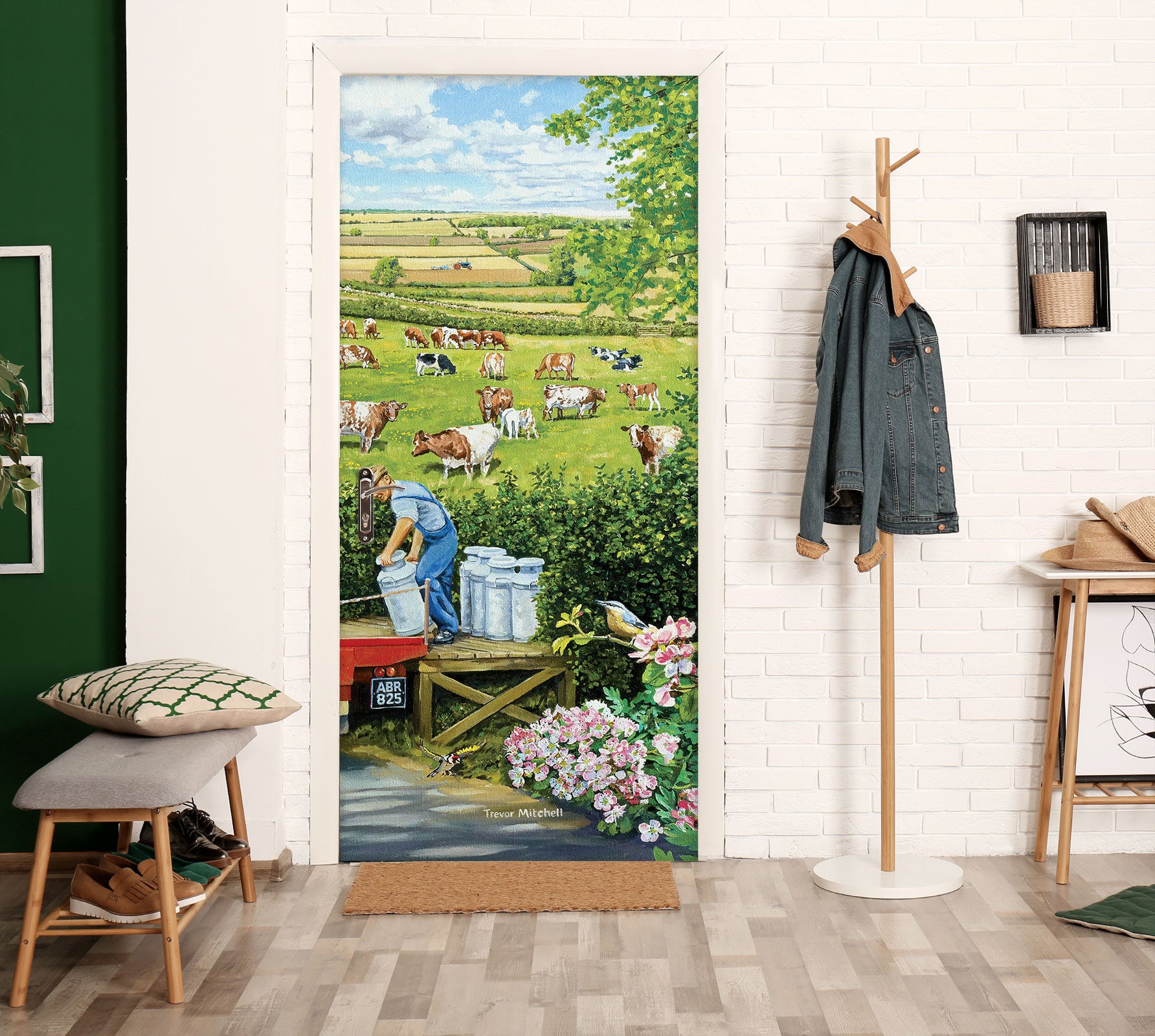 3D Grassland Cattle 103153 Trevor Mitchell Door Mural