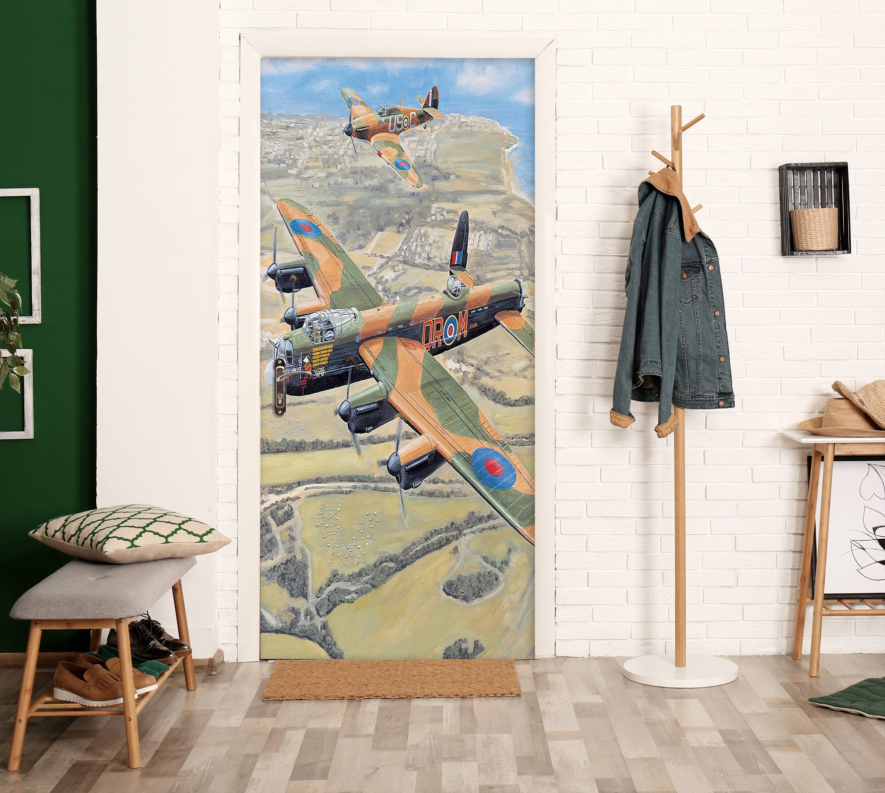 3D Camouflage Plane 10319 Trevor Mitchell Door Mural