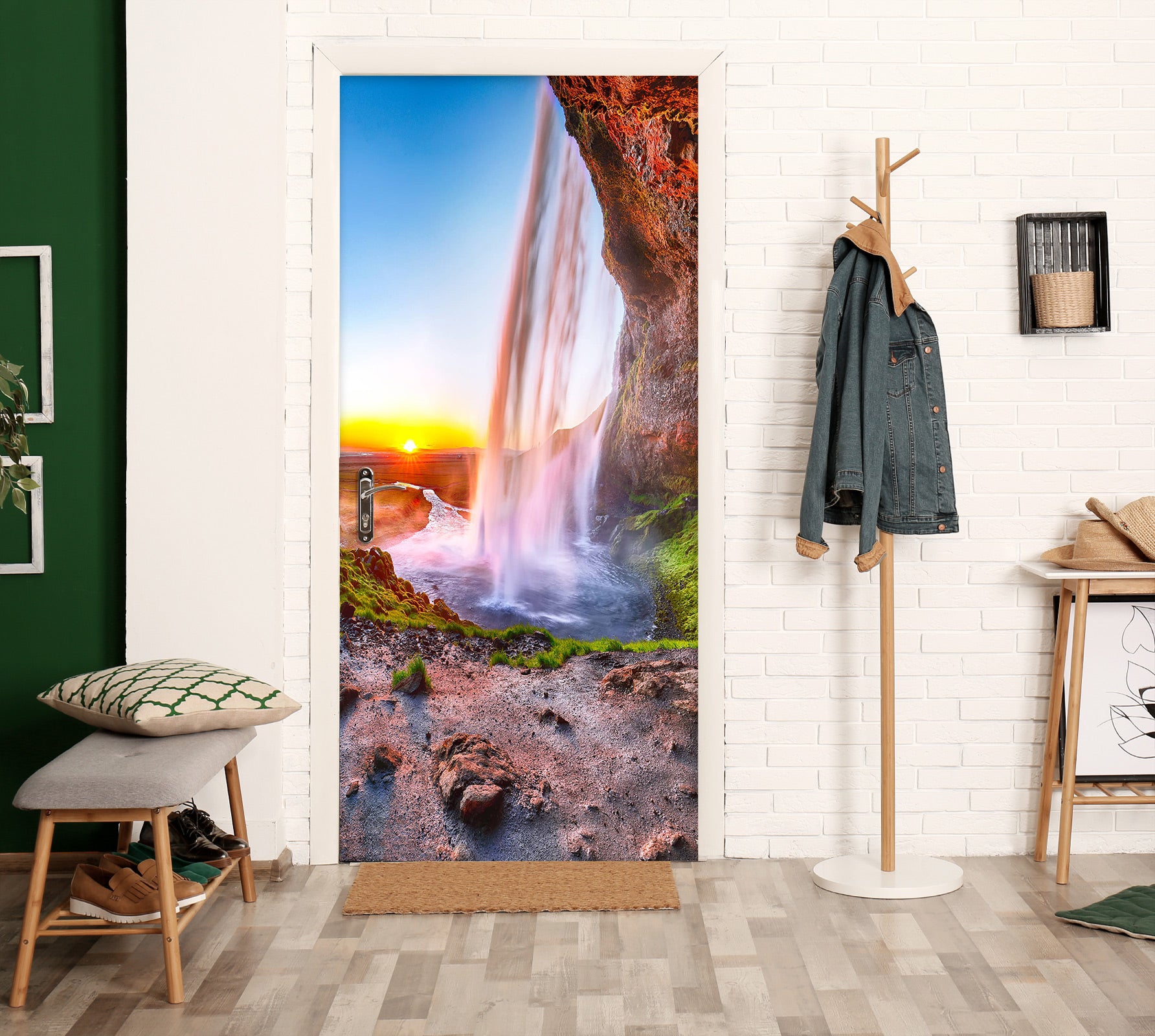 3D Stone Running Water 24161 Door Mural