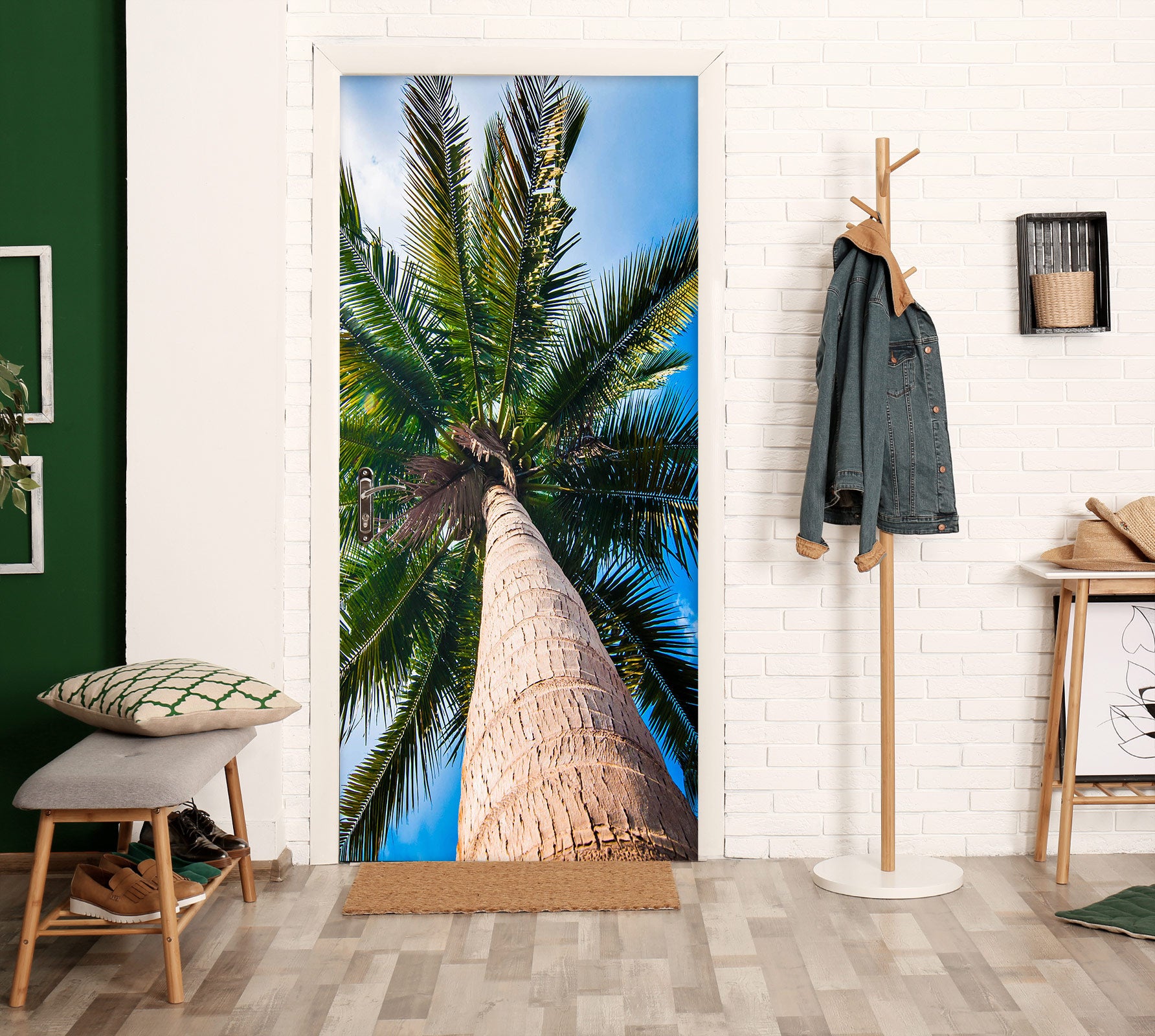 3D Coconut Tree 23225 Door Mural