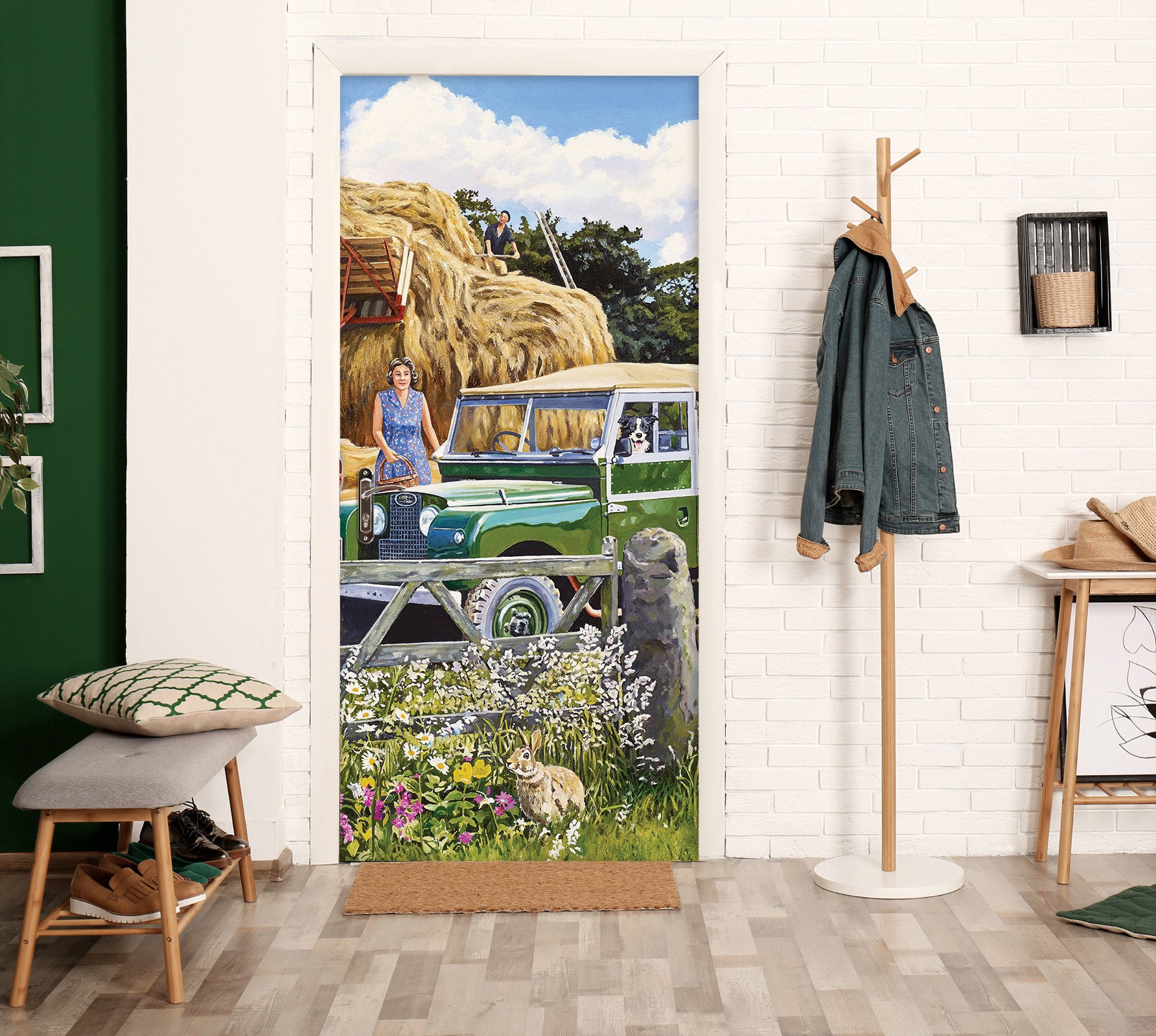 3D Flower Meadow Car 10332 Trevor Mitchell Door Mural