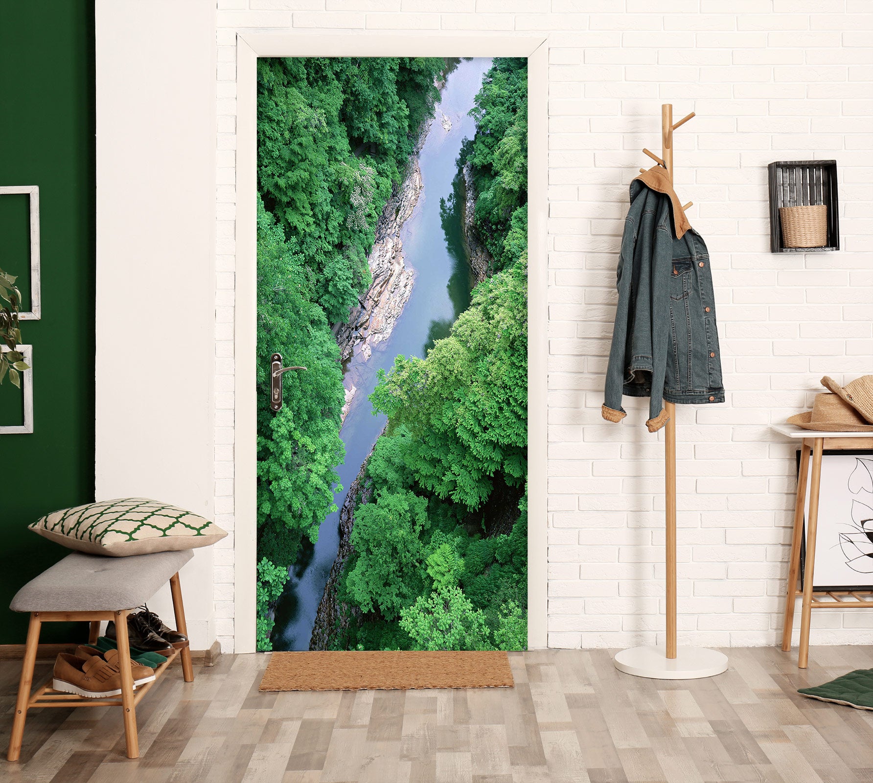 3D Forest River 220 Door Mural