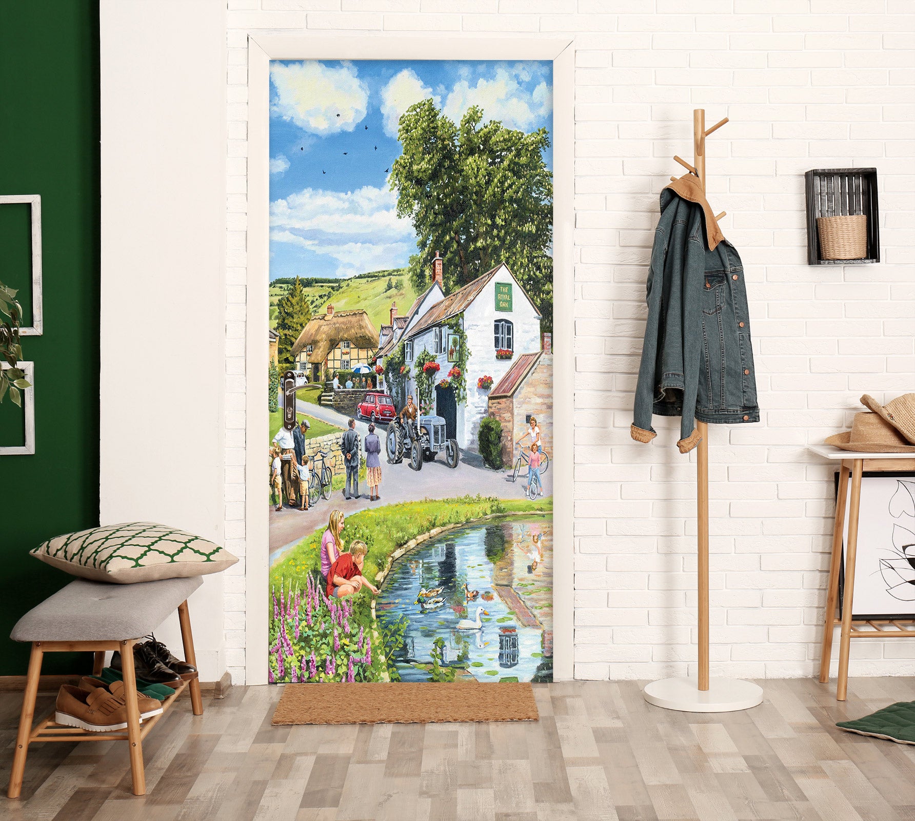 3D Village Flowers Plants 103142 Trevor Mitchell Door Mural