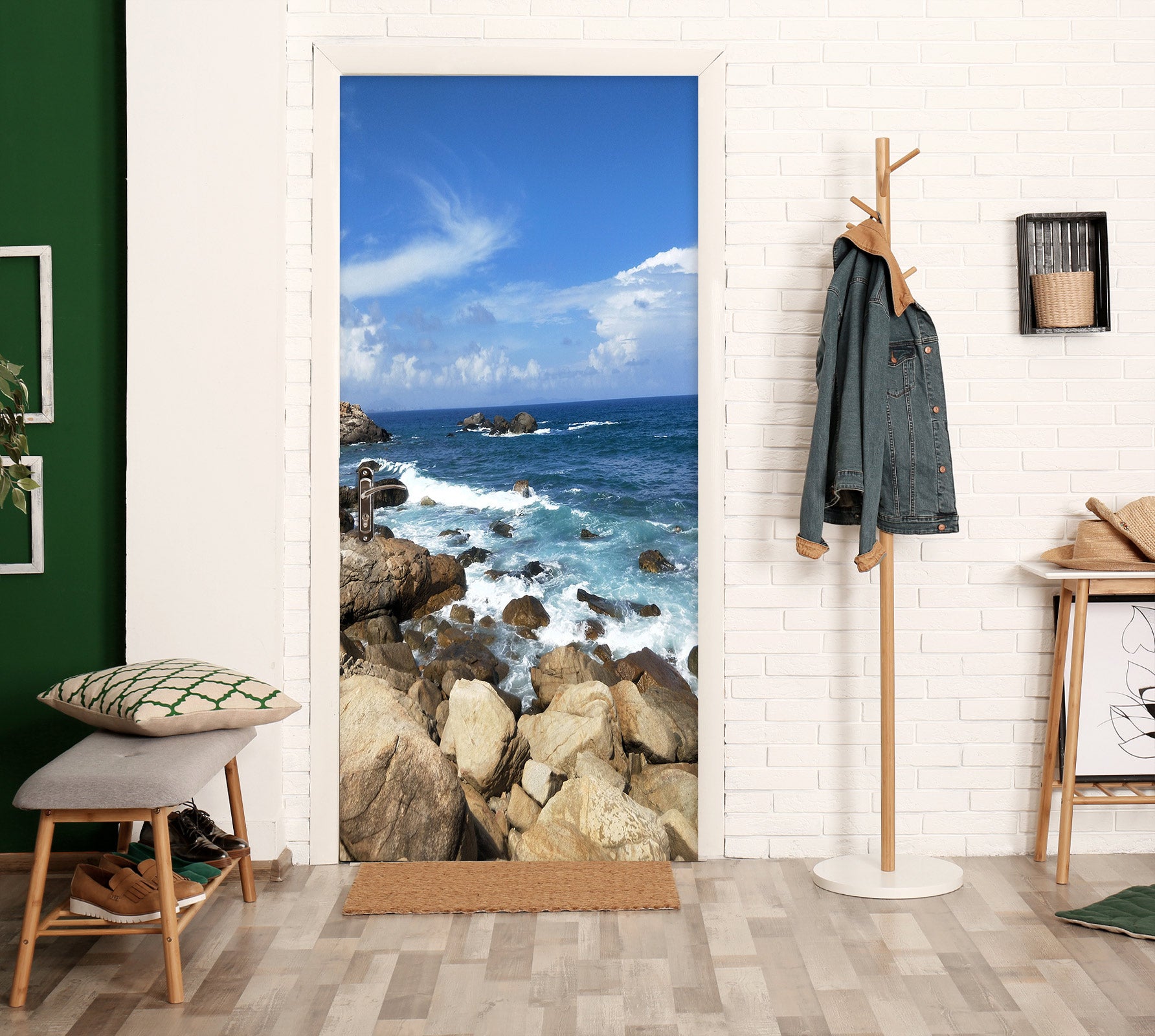 3D Seaside Stone 25017 Door Mural