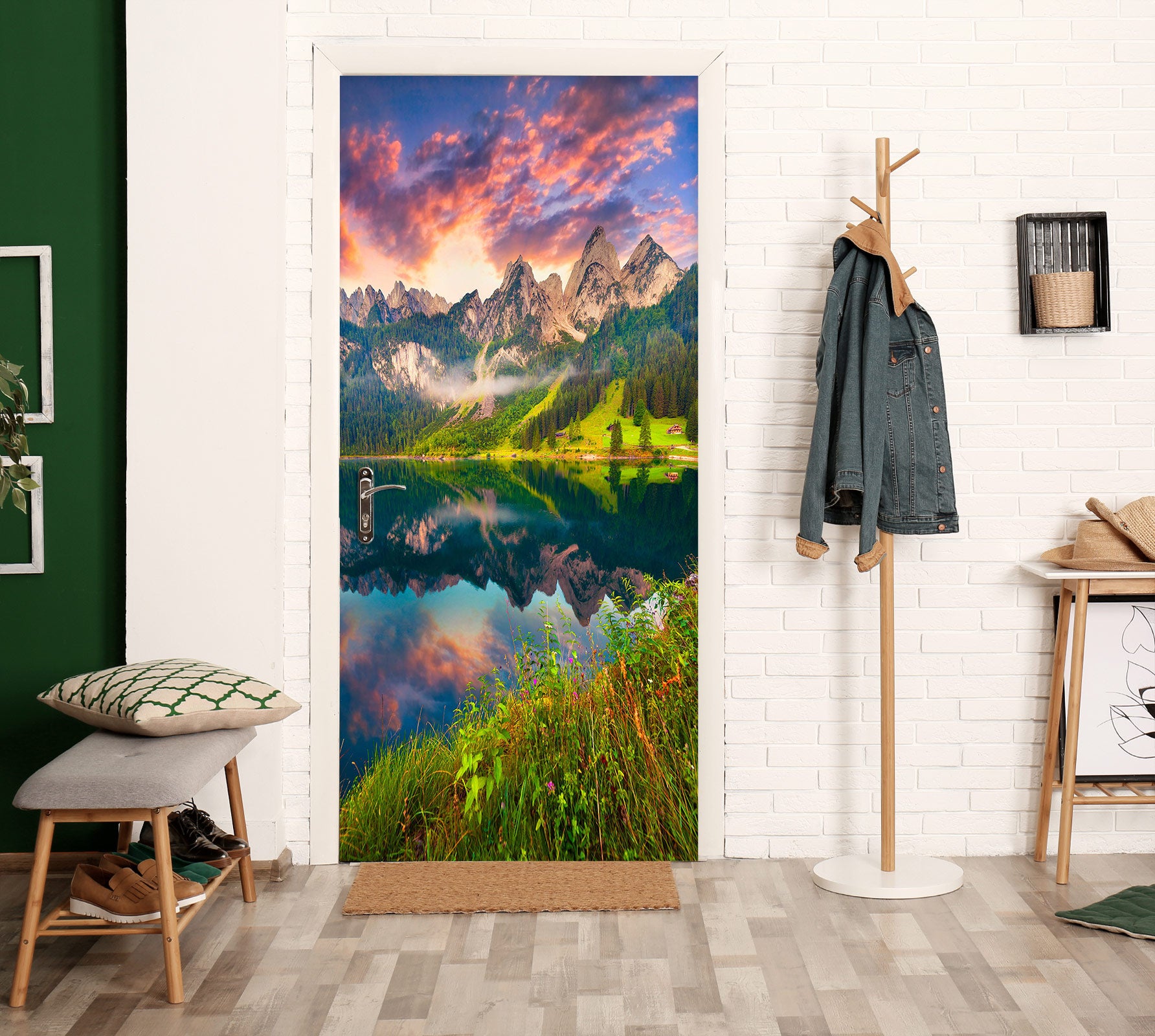 3D Clouds Reflection 24100 Door Mural