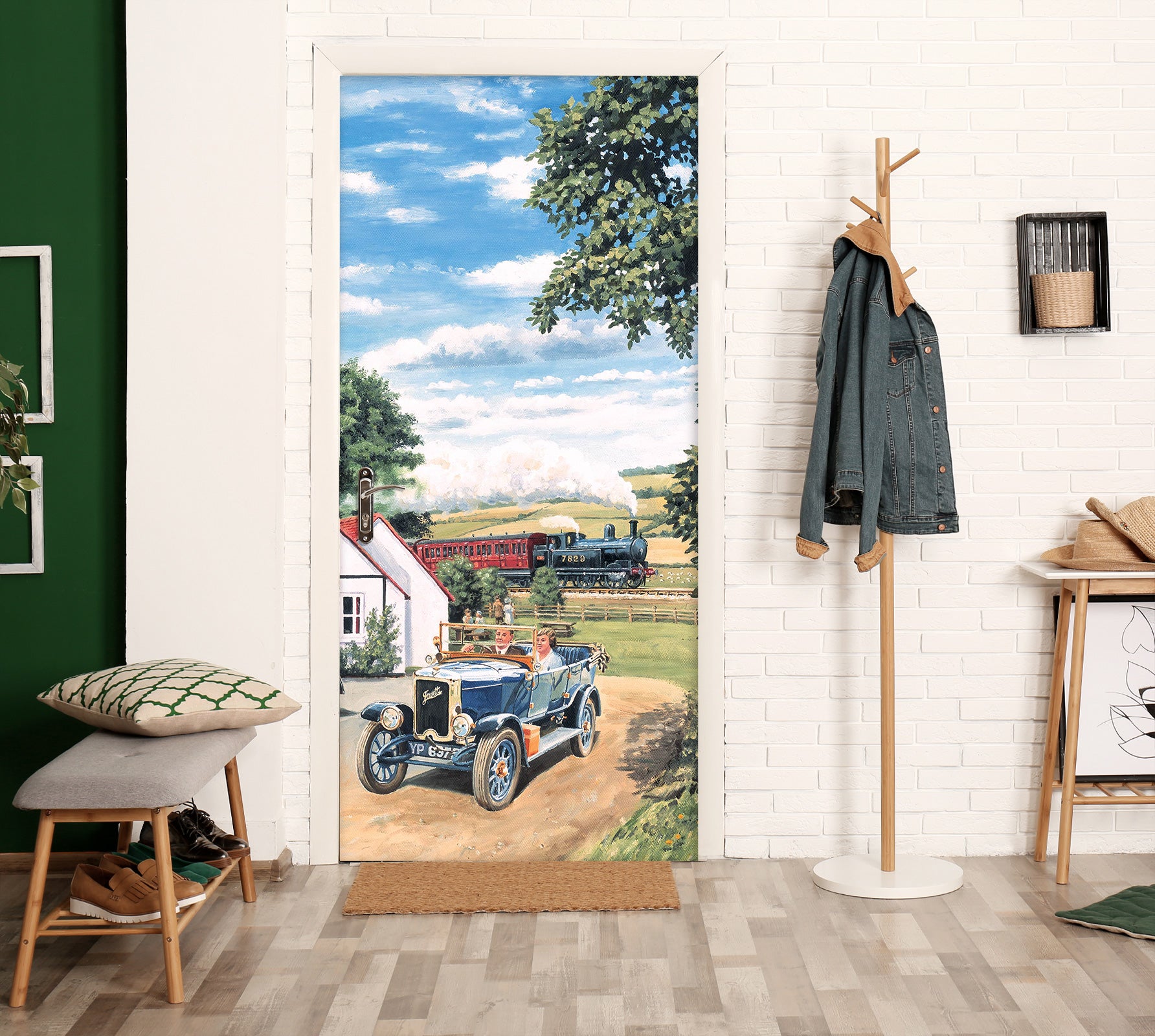 3D Train Tractor 10345 Trevor Mitchell Door Mural