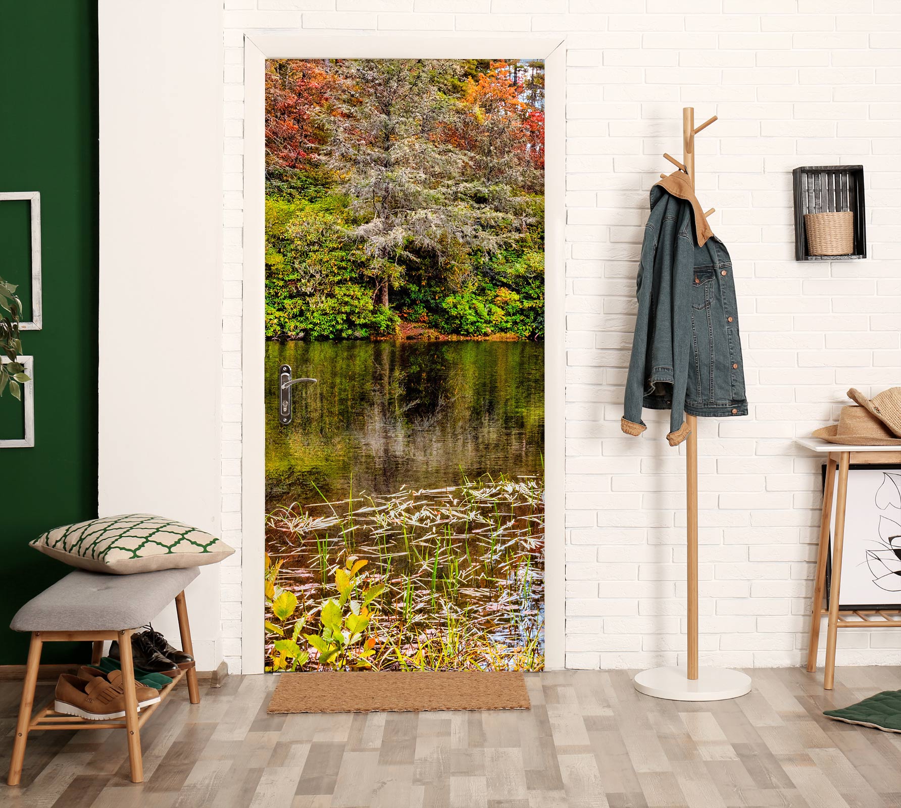 3D Riverside Forest 10832 Beth Sheridan Door Mural