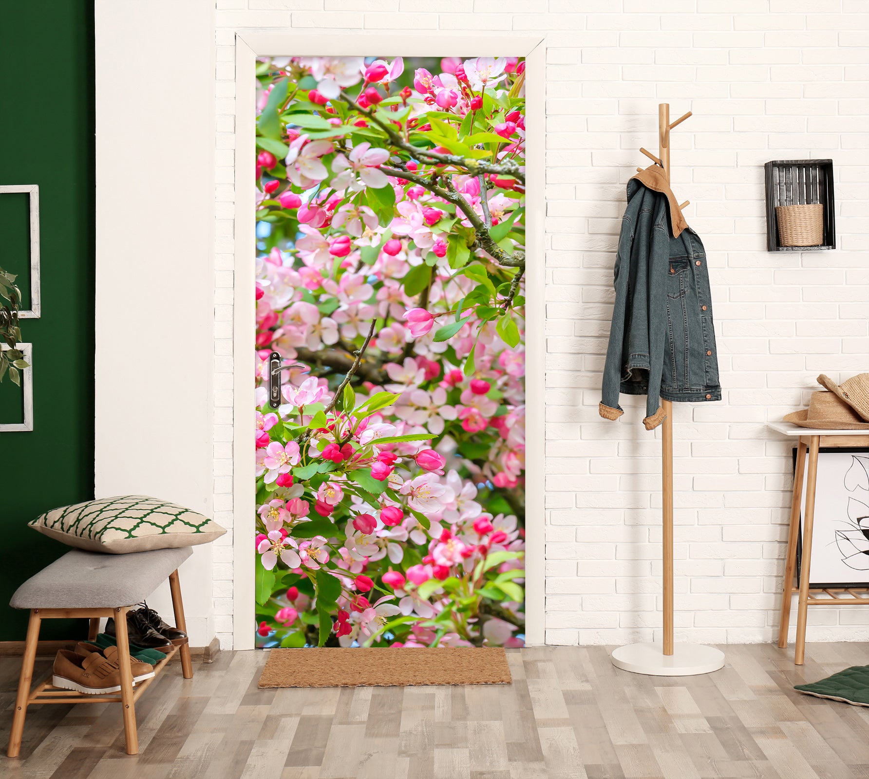 3D Pink Floret 5149 Assaf Frank Door Mural