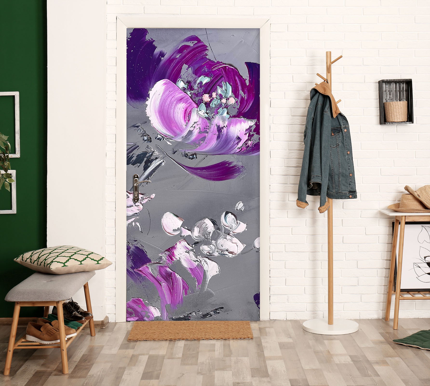 3D Purple Flowers 3067 Skromova Marina Door Mural