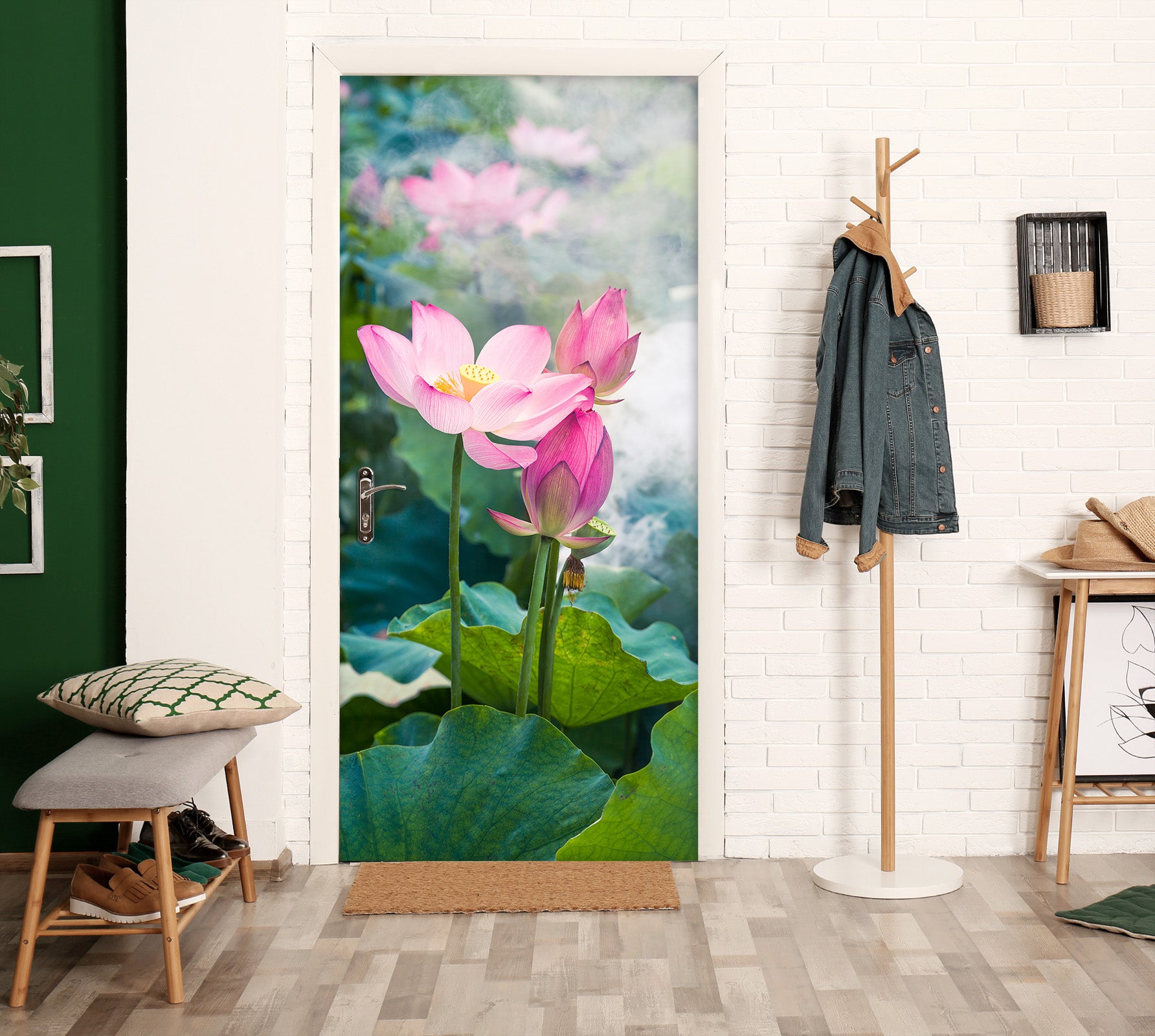 3D Lotus 25103 Door Mural