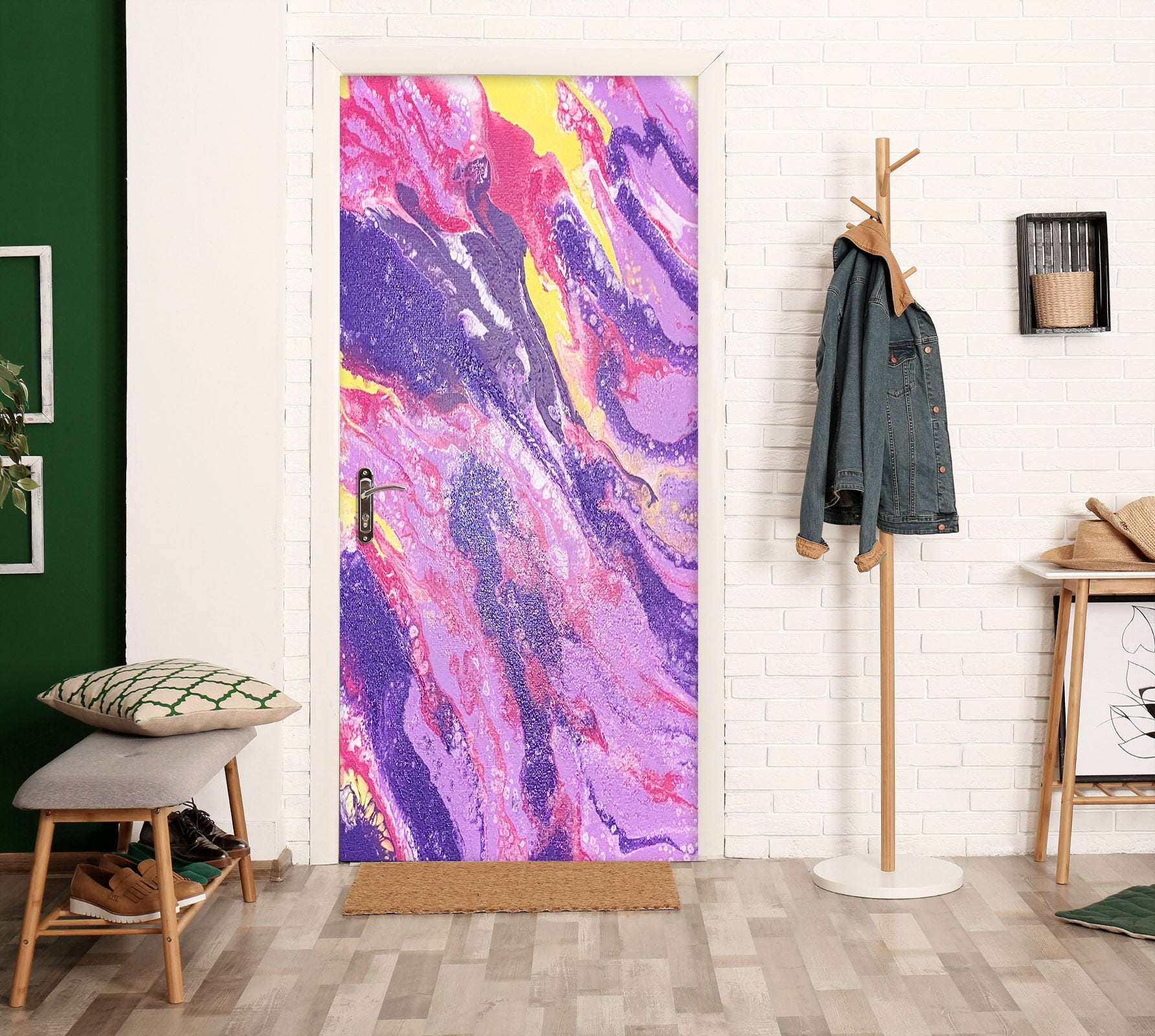 3D Purple Pink Paint Texture 9213 Valerie Latrice Door Mural