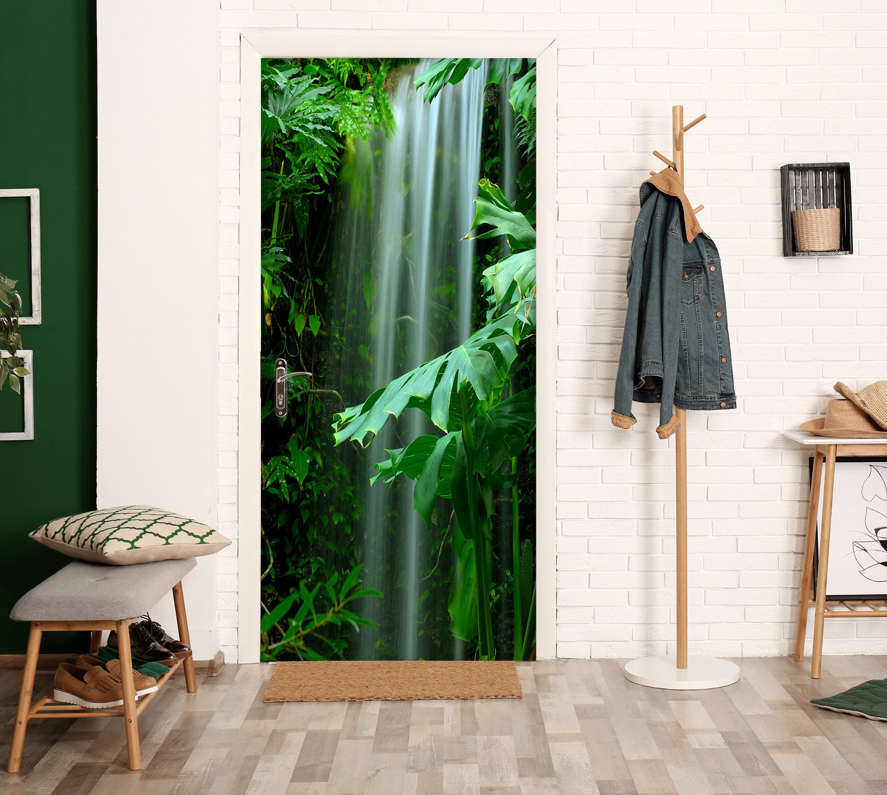 3D Jungle Leaves 25063 Door Mural