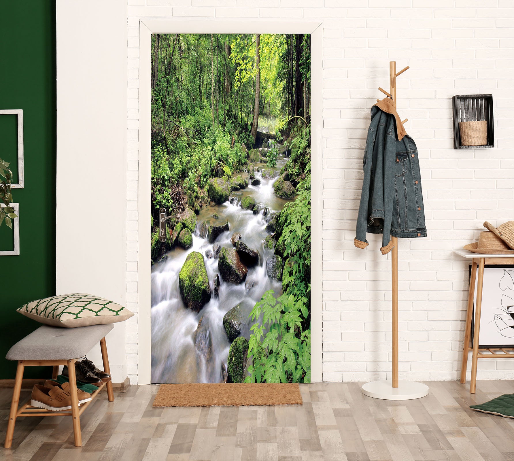 3D Stream Water 21156 Door Mural