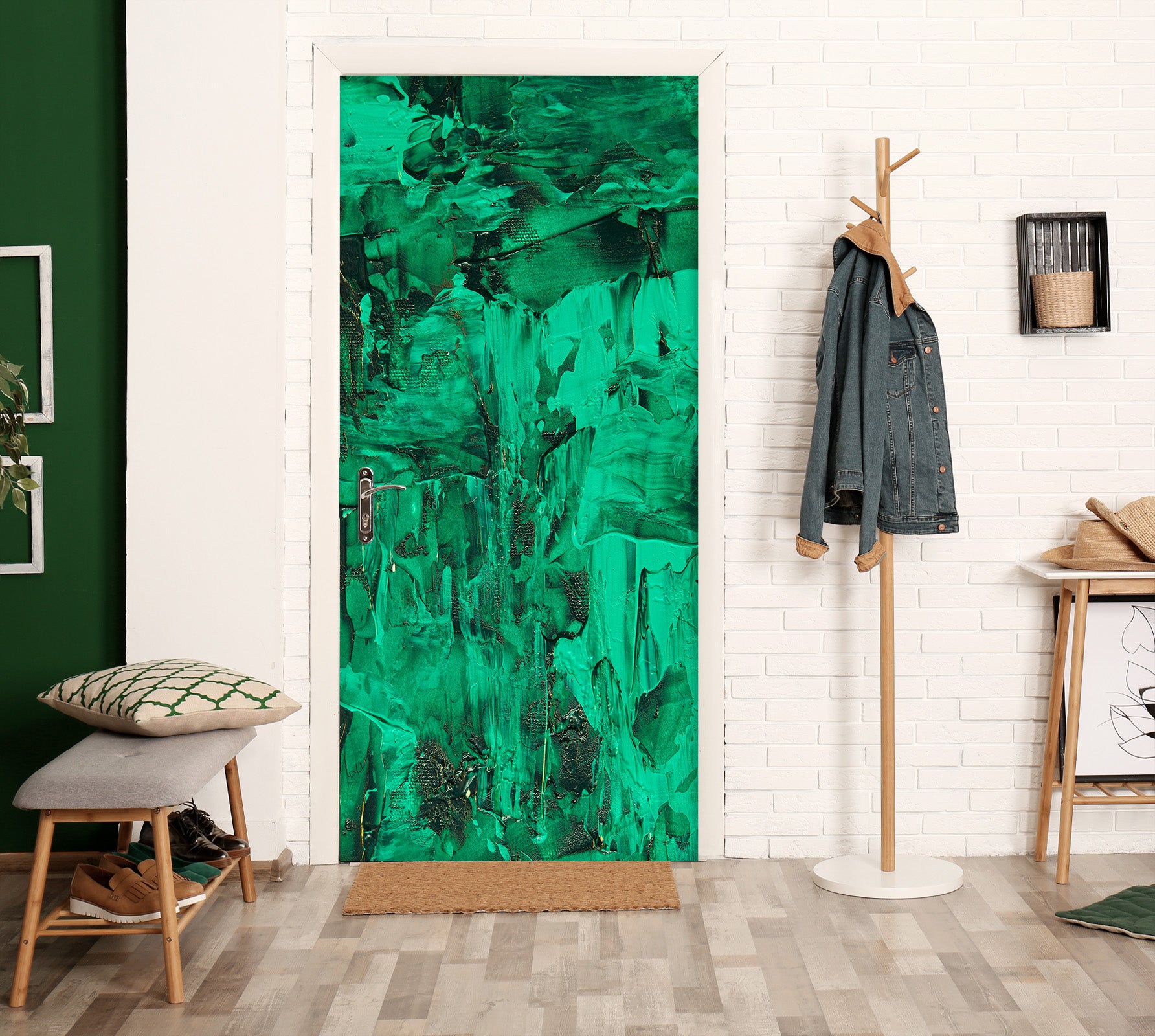 3D Green Pattern 21193 Door Mural